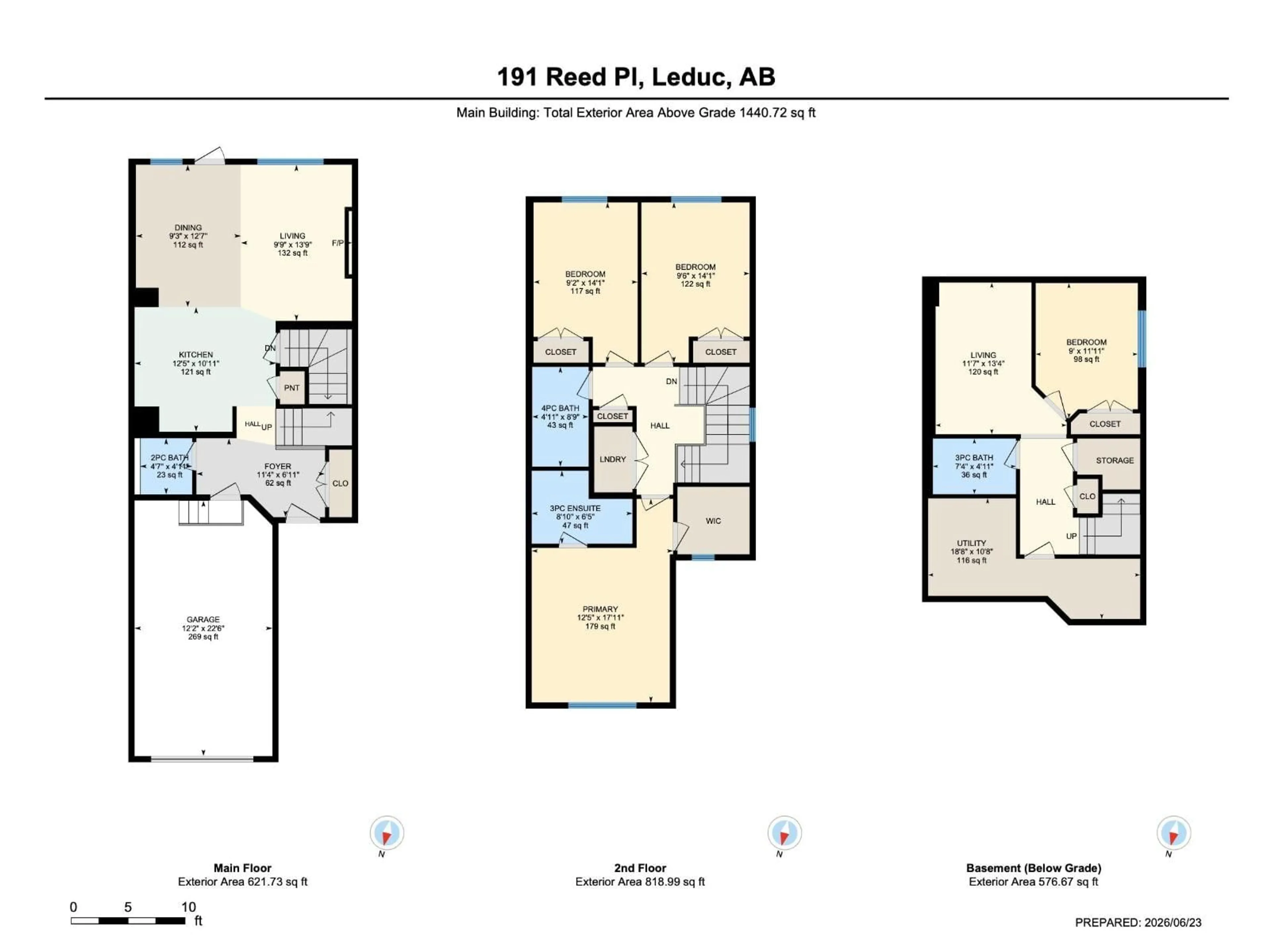 Floor plan for 191 REED PLACE, Leduc Alberta T9E0S6