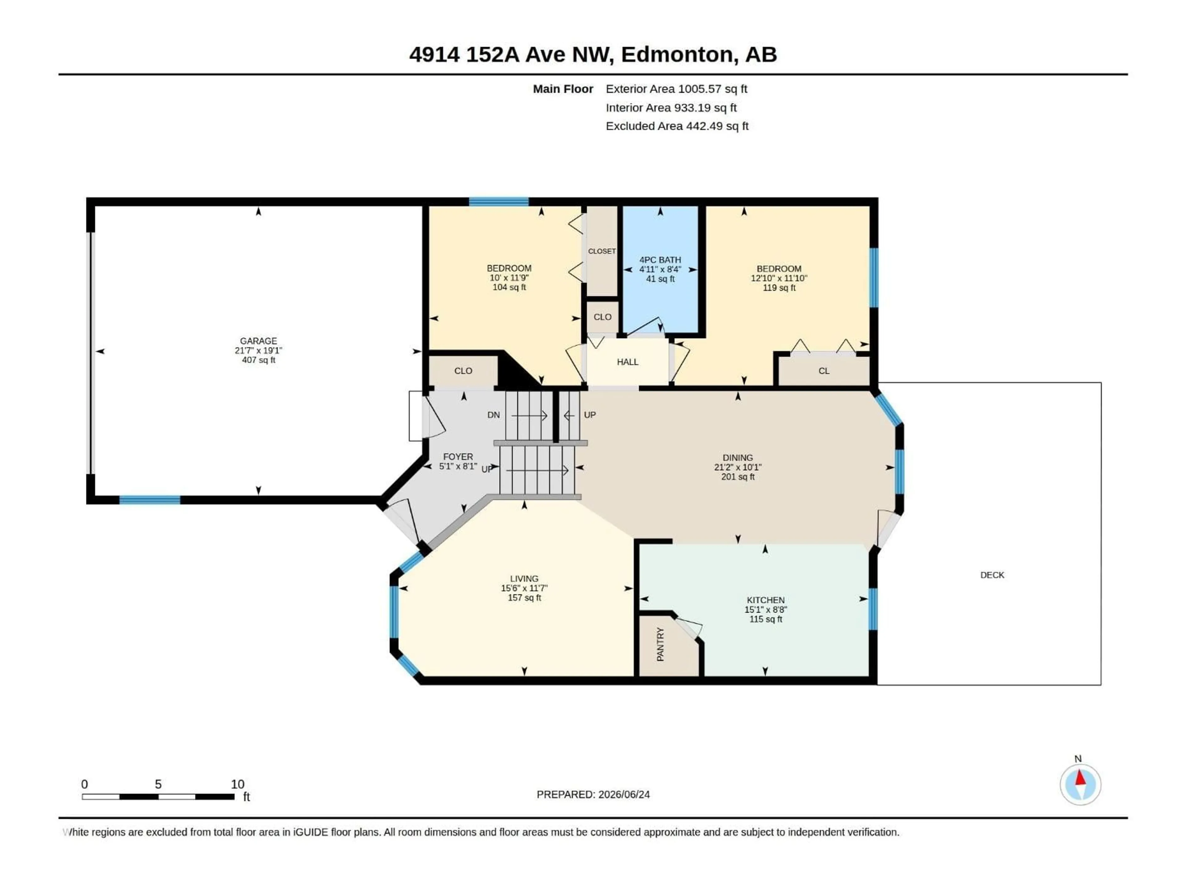 Floor plan for NW - 4914 152A AV, Edmonton Alberta T5Y3C1