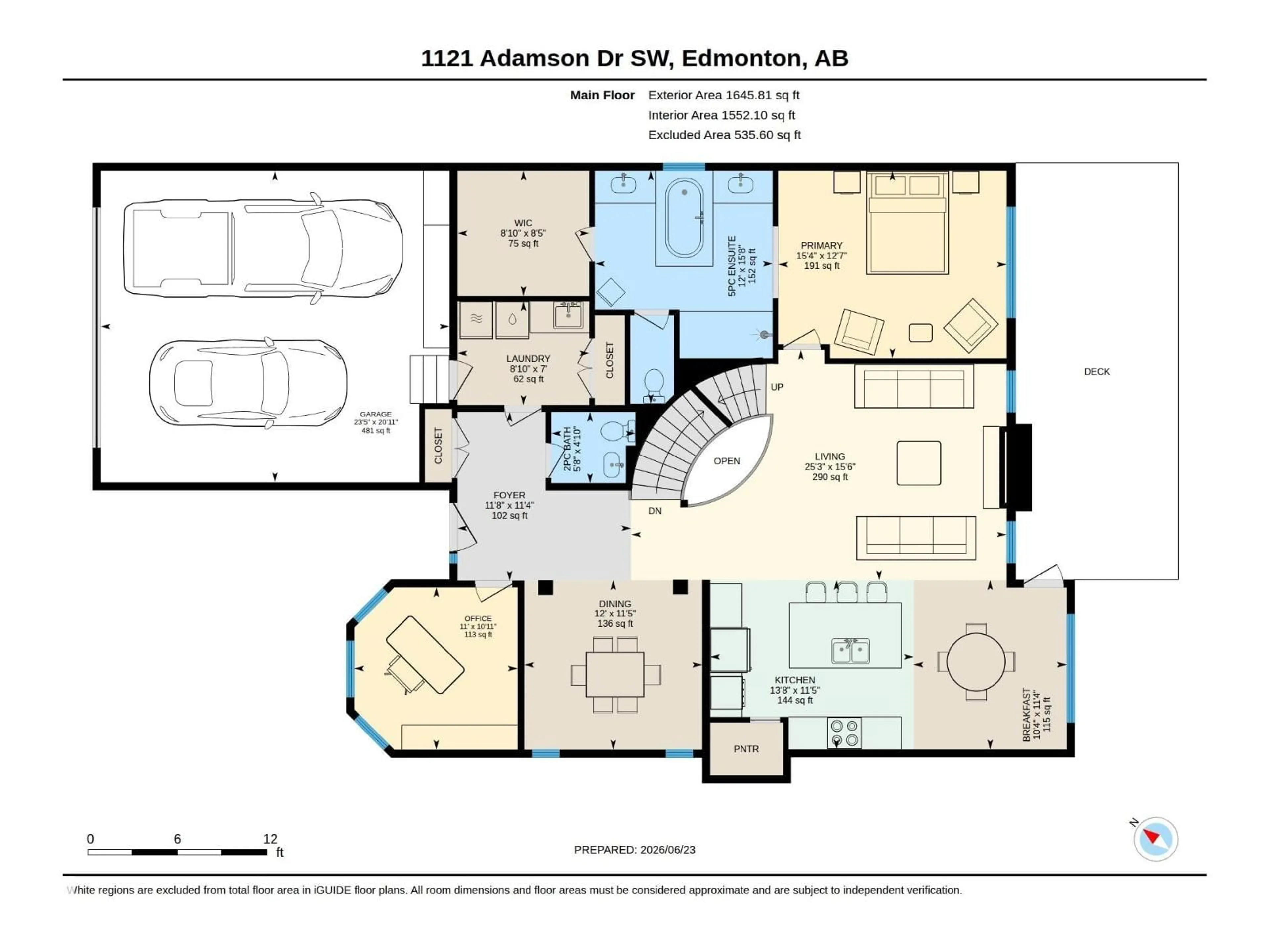 Floor plan for 1121 ADAMSON DR, Edmonton Alberta T6W0V4