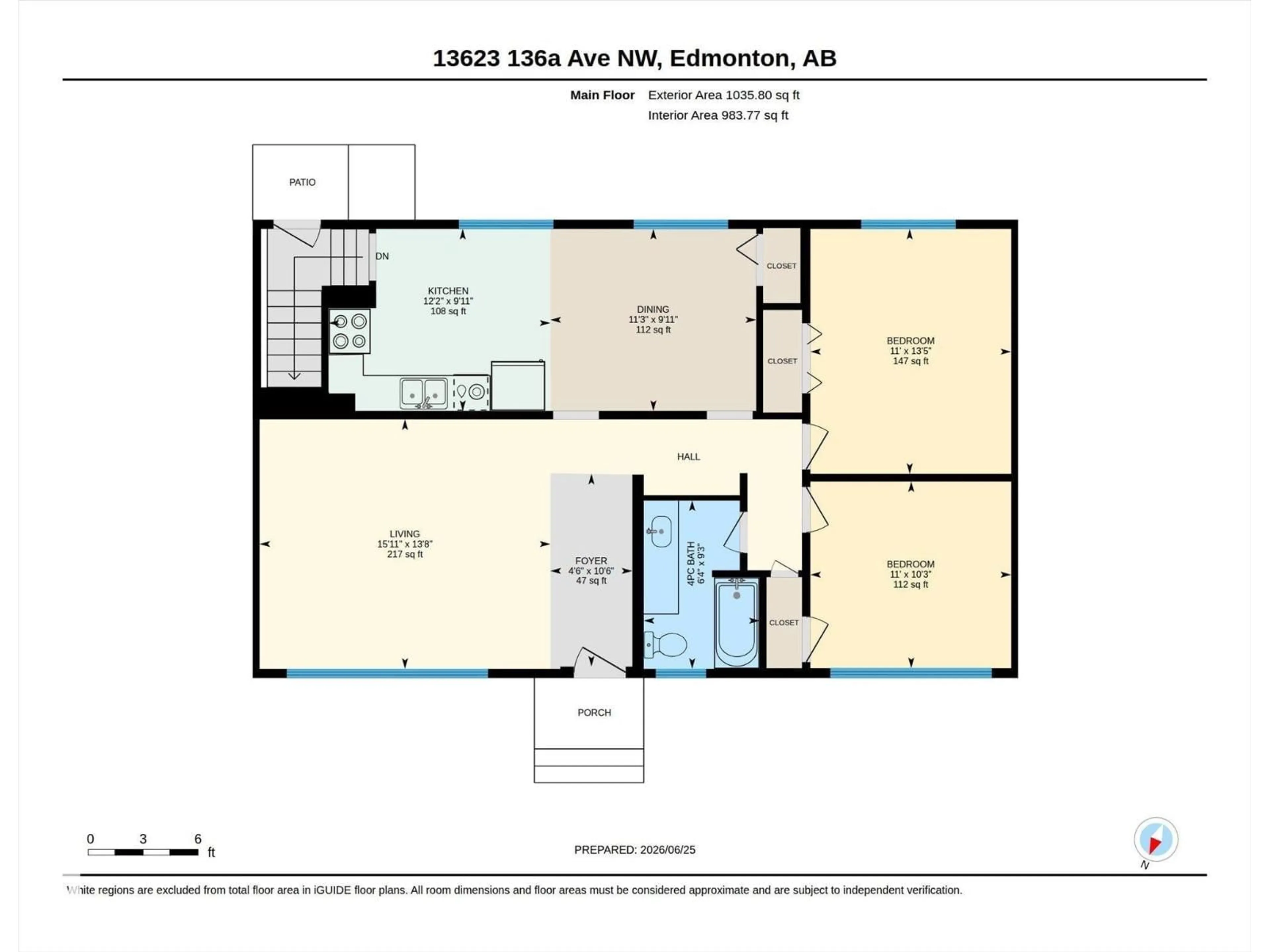 Floor plan for 13623 136A AV NW, Edmonton Alberta T5L4B9