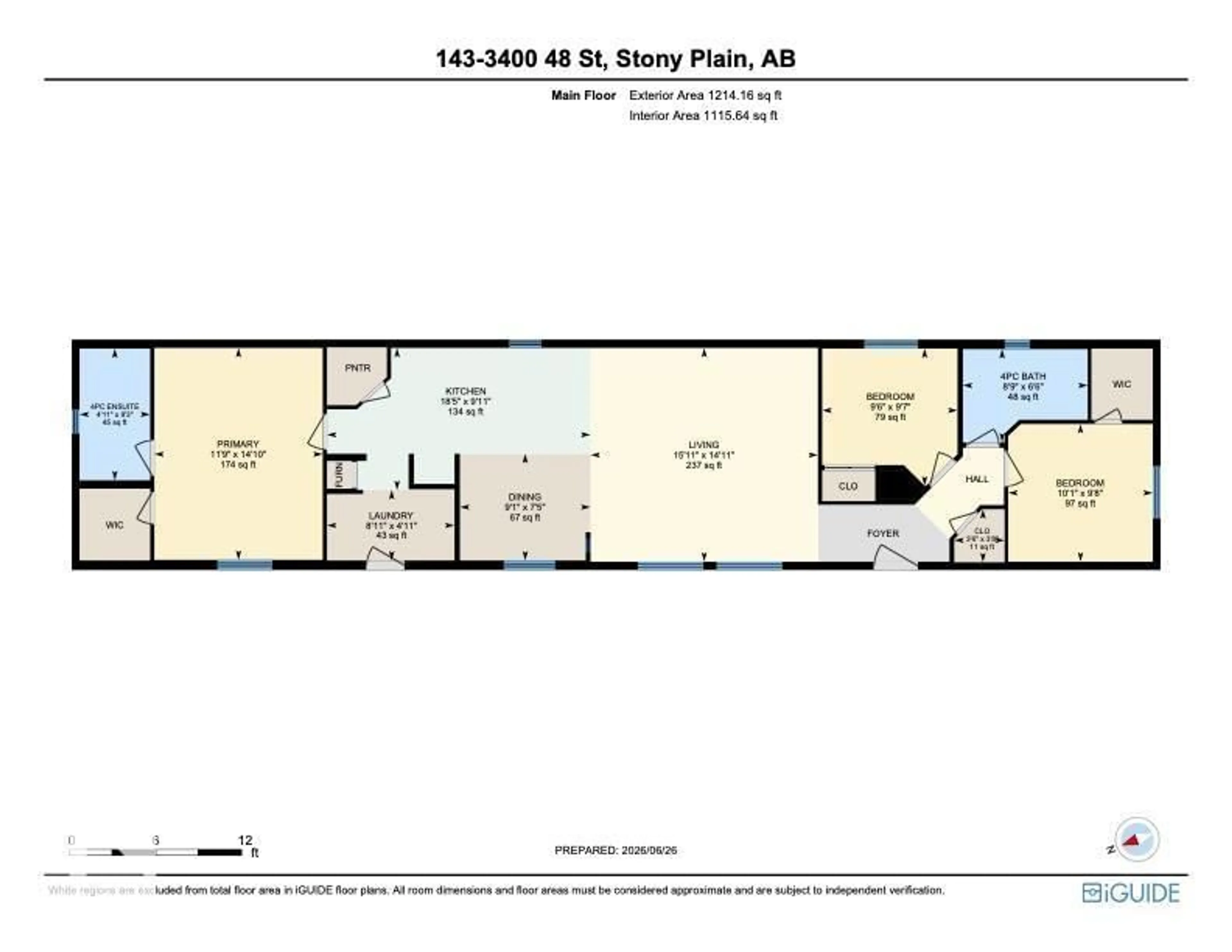 Floor plan for W - 143 48 3400 ST, Stony Plain Alberta T7Z1V9