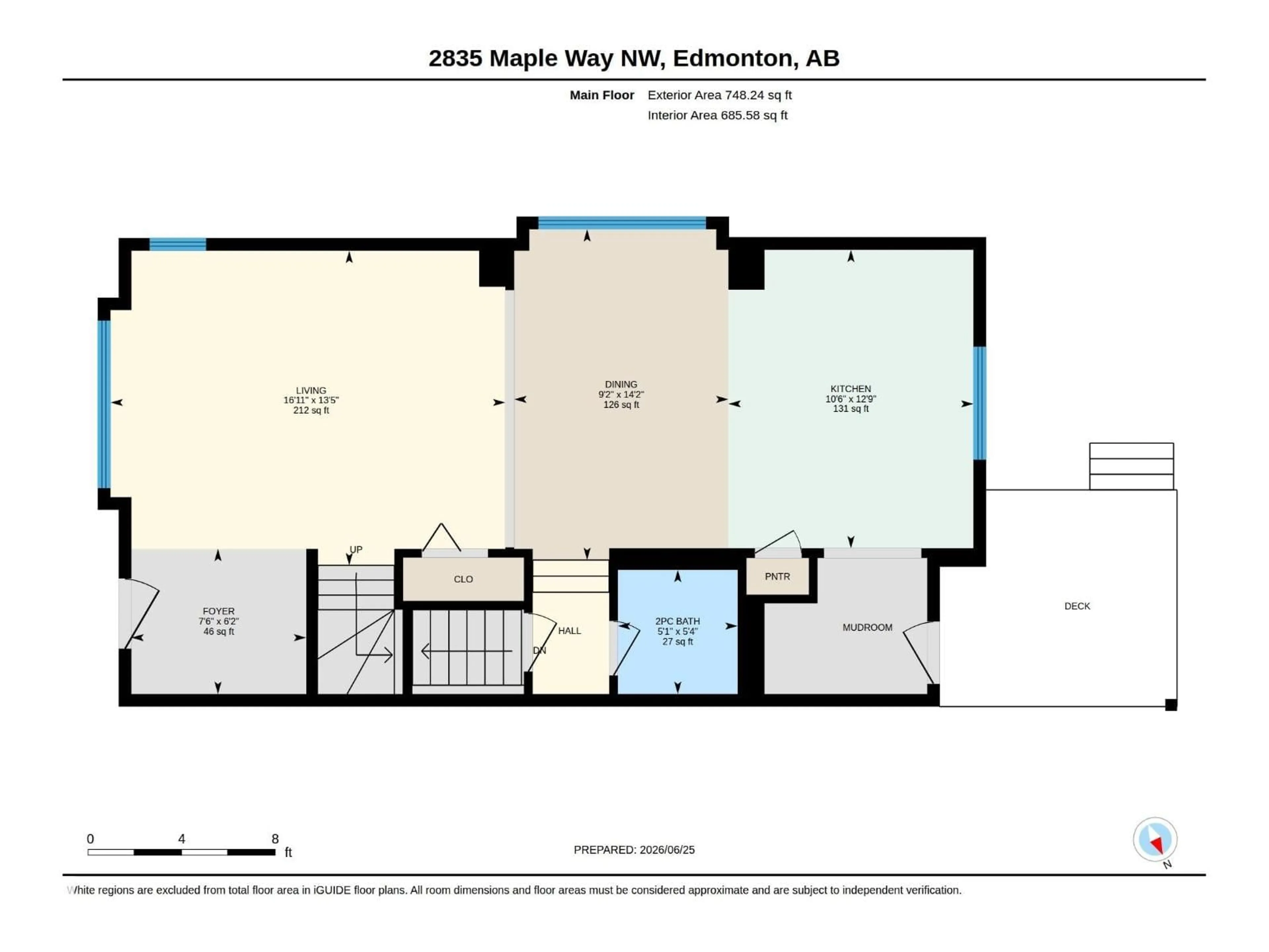Floor plan for 2835 MAPLE WY, Edmonton Alberta T6T0Z7