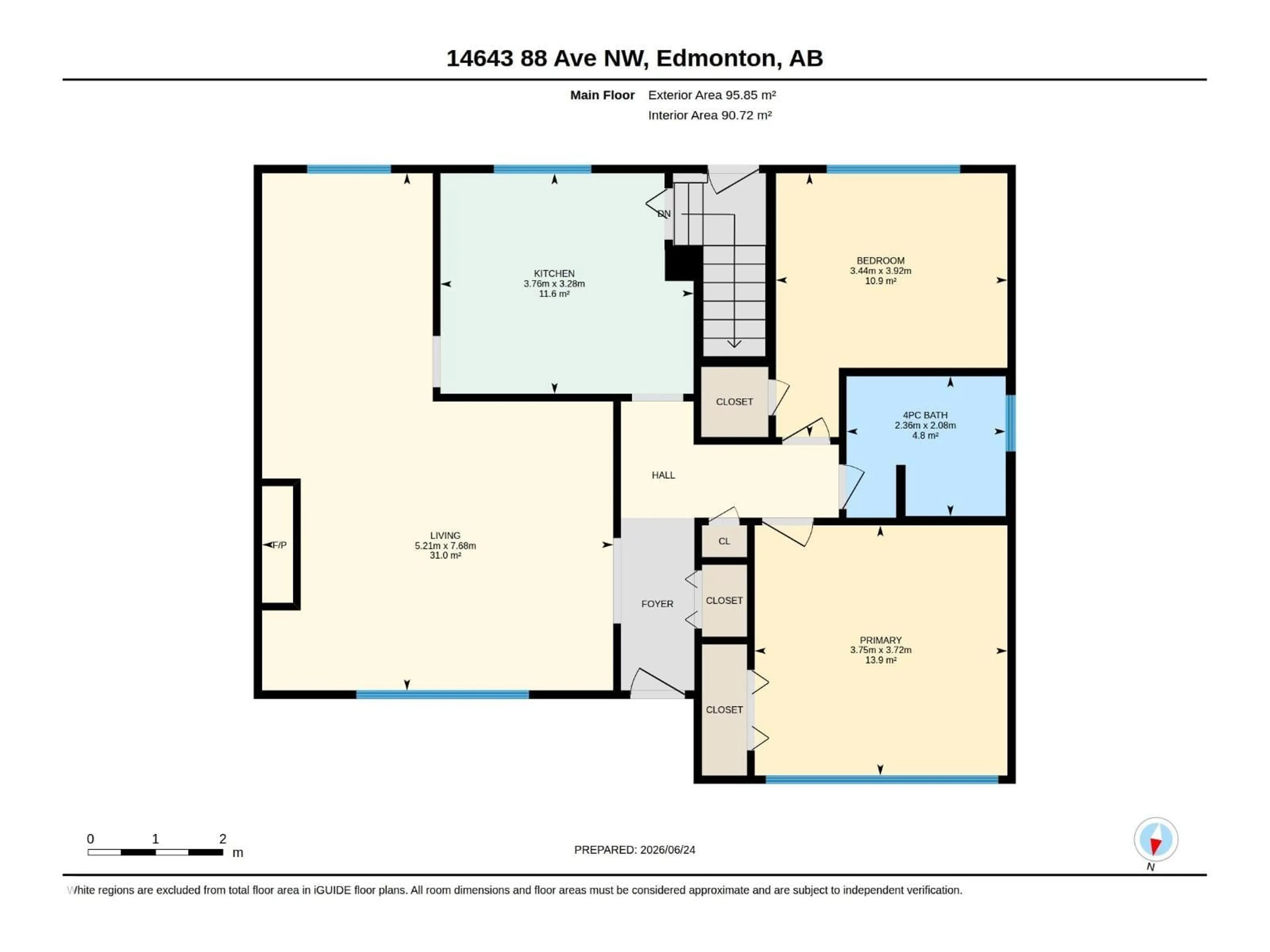Floor plan for NW - 14643 88 AV, Edmonton Alberta T5R4J7