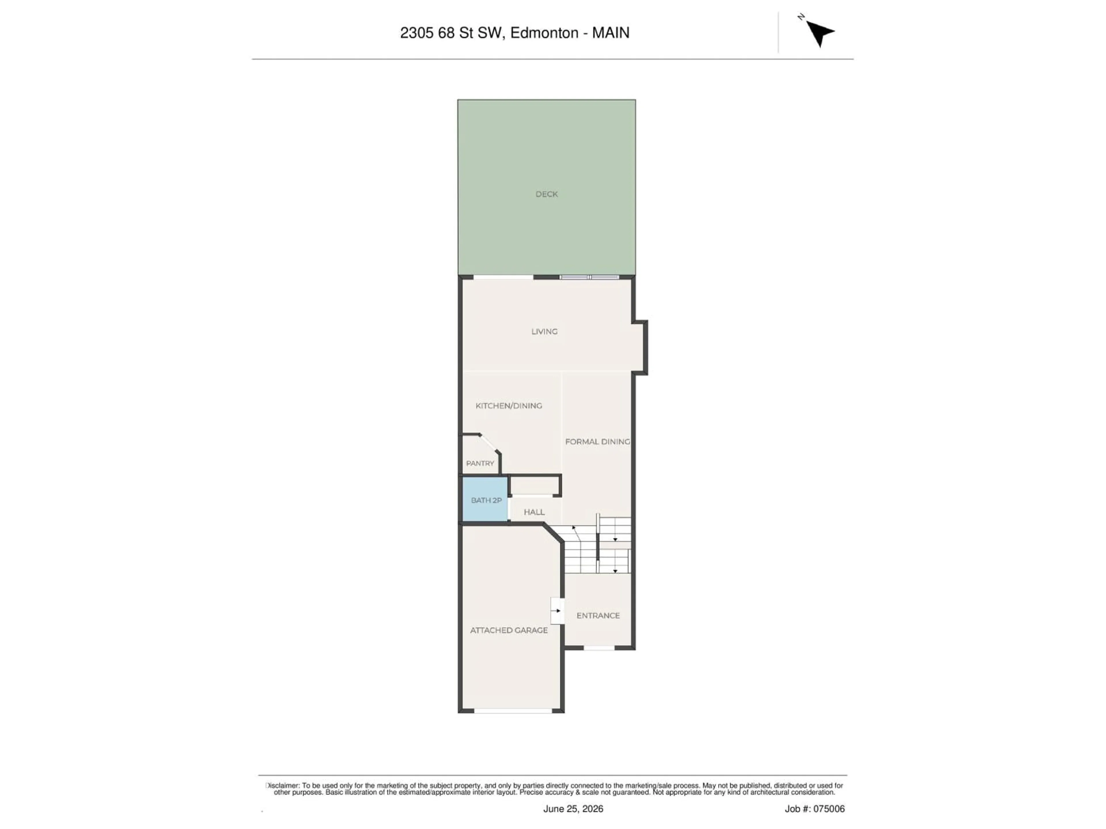 Floor plan for 2305 68 ST, Edmonton Alberta T6X2B1