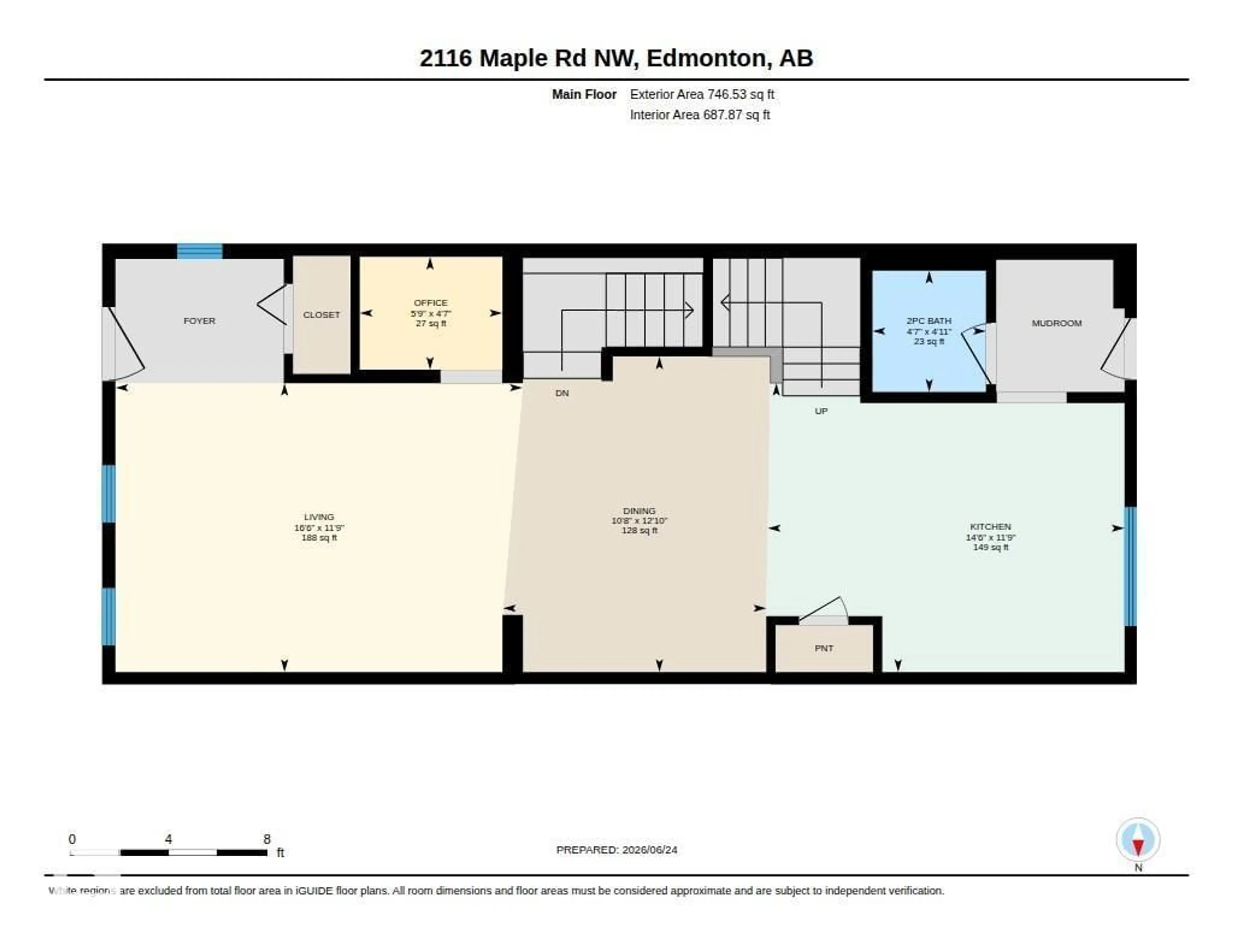 Floor plan for 2116 MAPLE RD, Edmonton Alberta T6T2L6