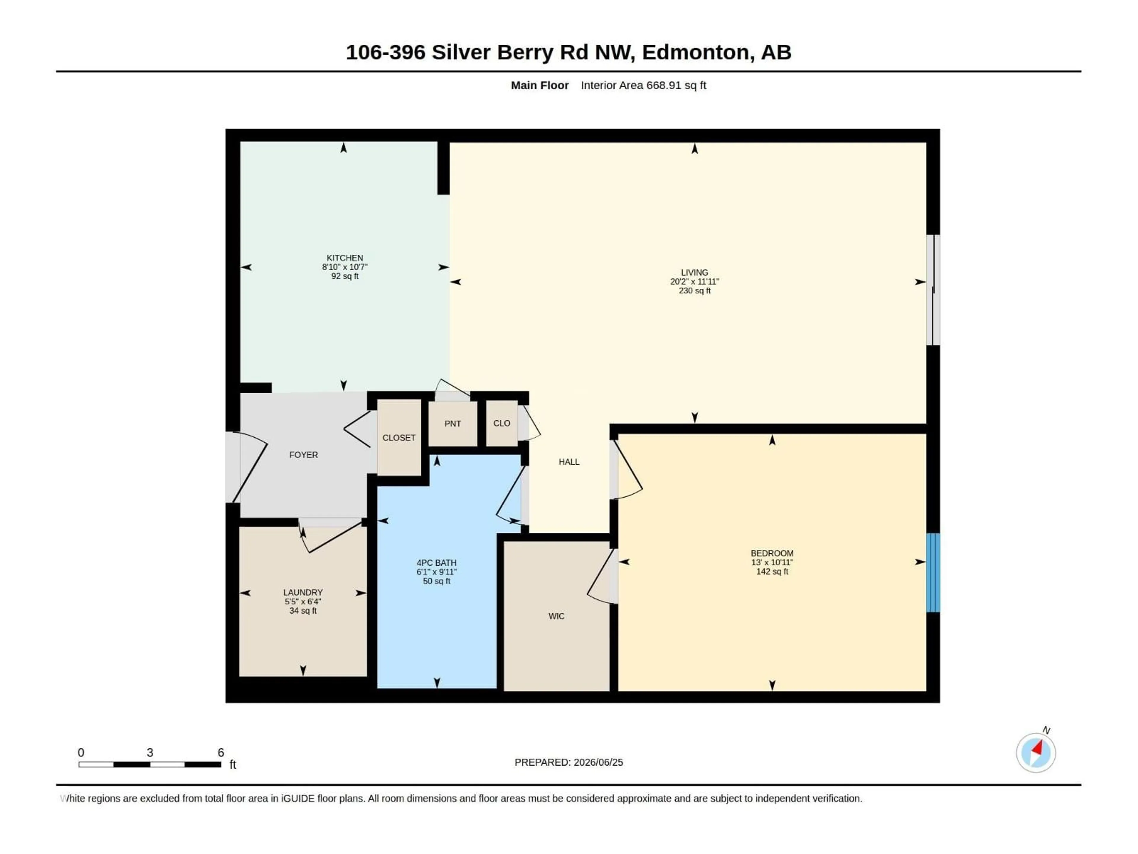 Floor plan for 396 - 116 SILVER BERRY RD, Edmonton Alberta T6T0H1