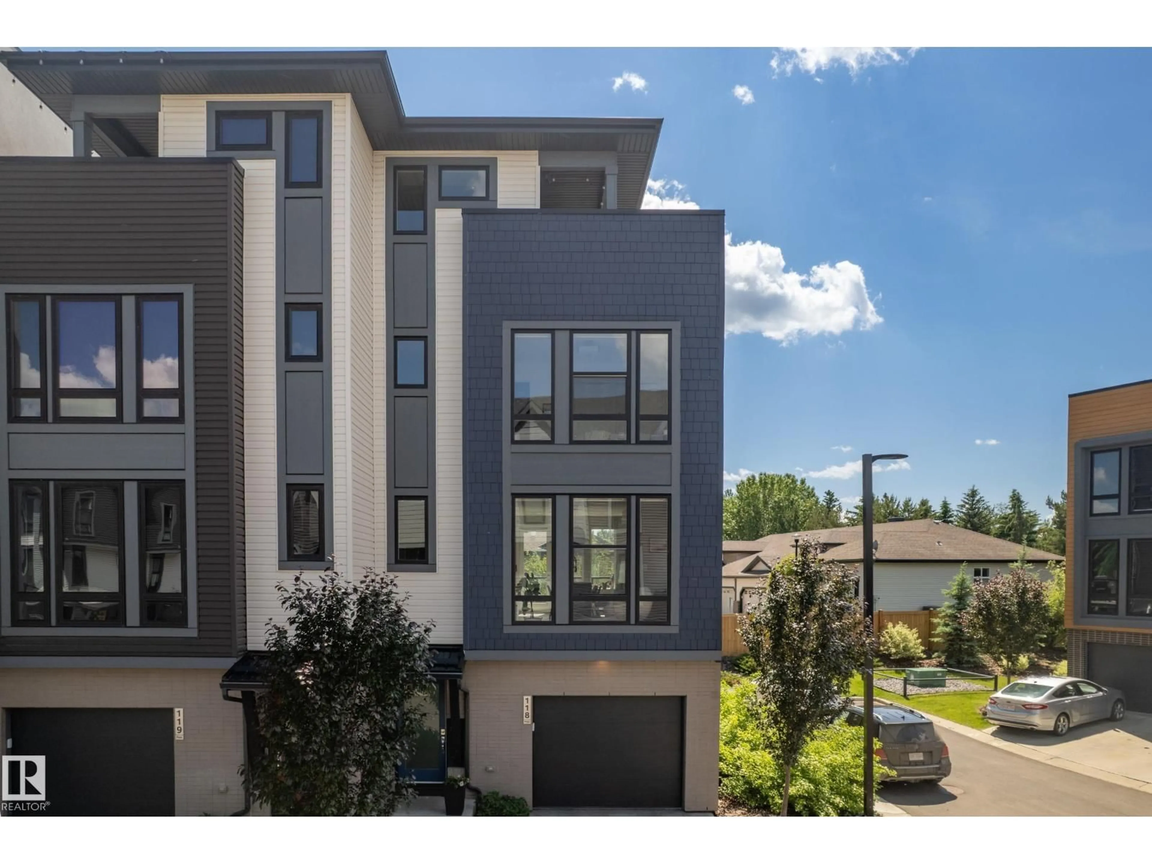 A pic from outside/outdoor area/front of a property/back of a property/a pic from drone, street for #118 - 1304 RUTHERFORD RD, Edmonton Alberta T6W0B4