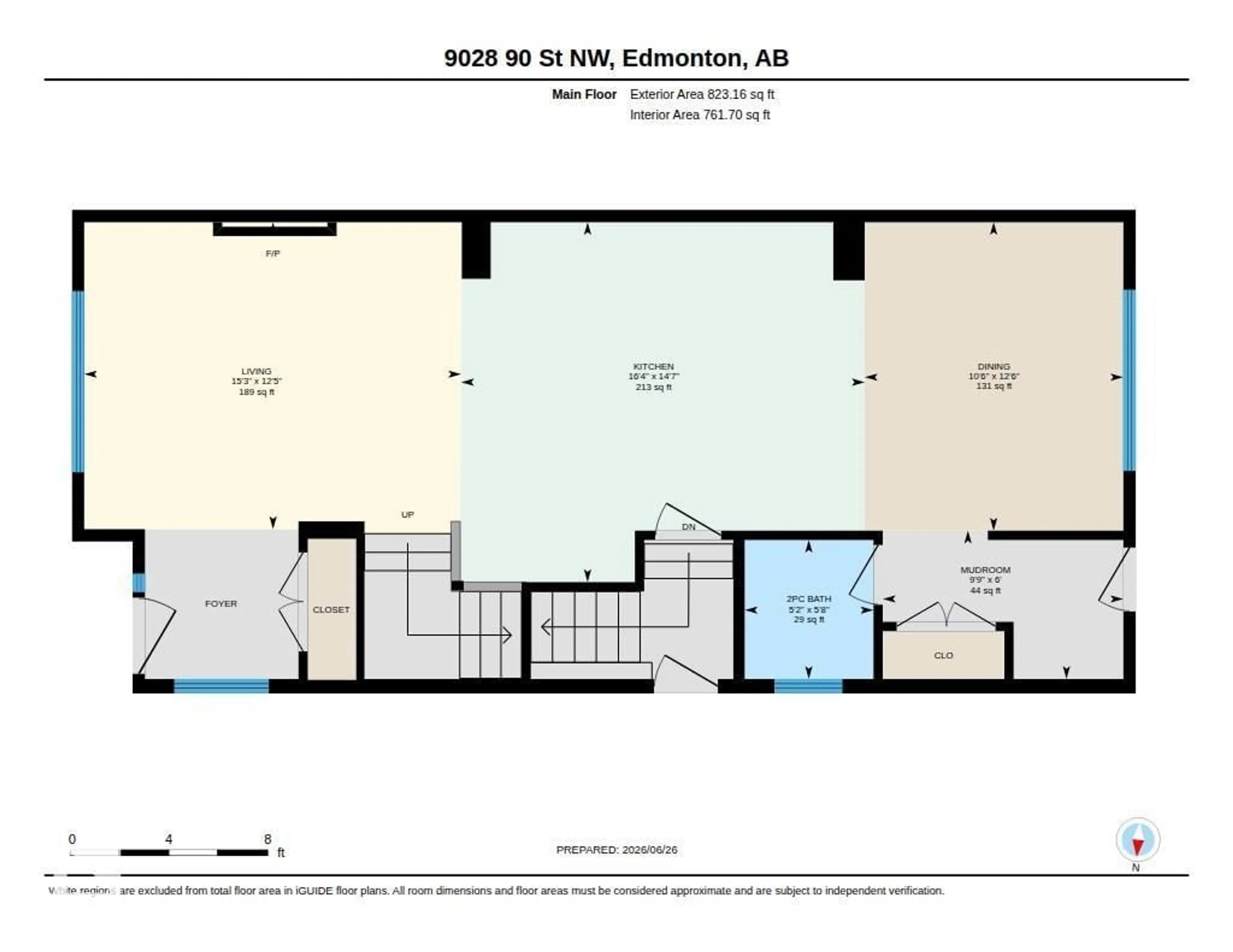 Floor plan for 9028 90 ST, Edmonton Alberta T6C3L9