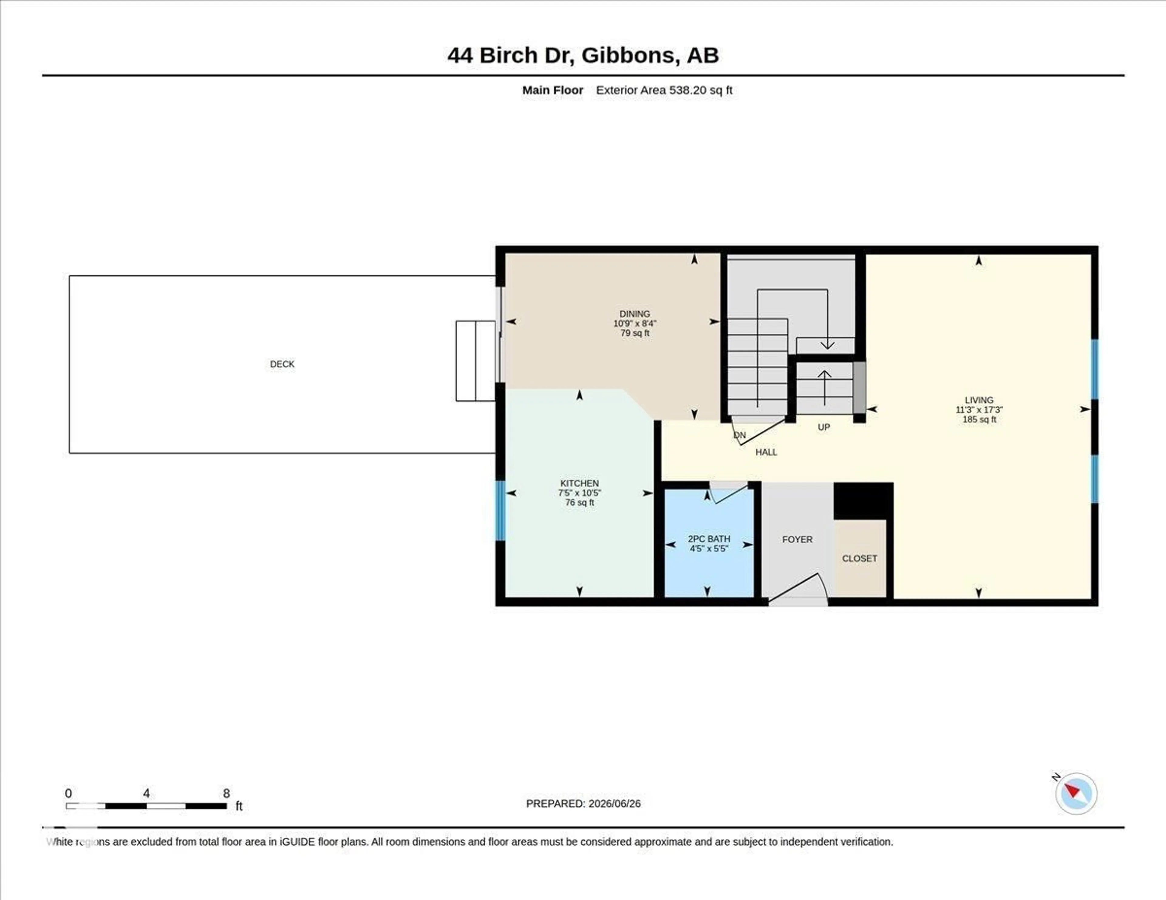 Floor plan for 44 BIRCH DR, Gibbons Alberta T0A1N0