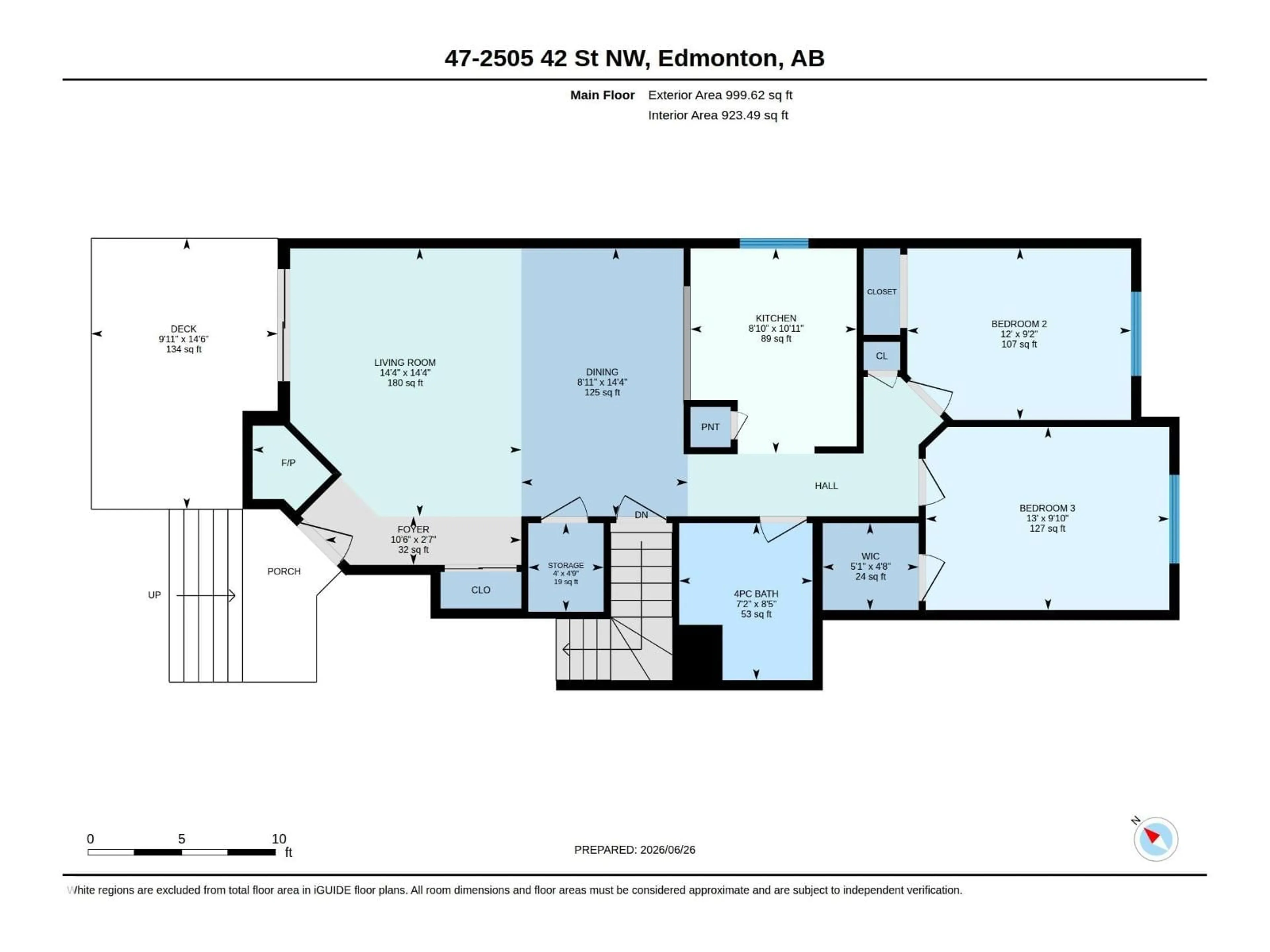 Floor plan for #47 - 2505 42 ST NW, Edmonton Alberta T6L7G8