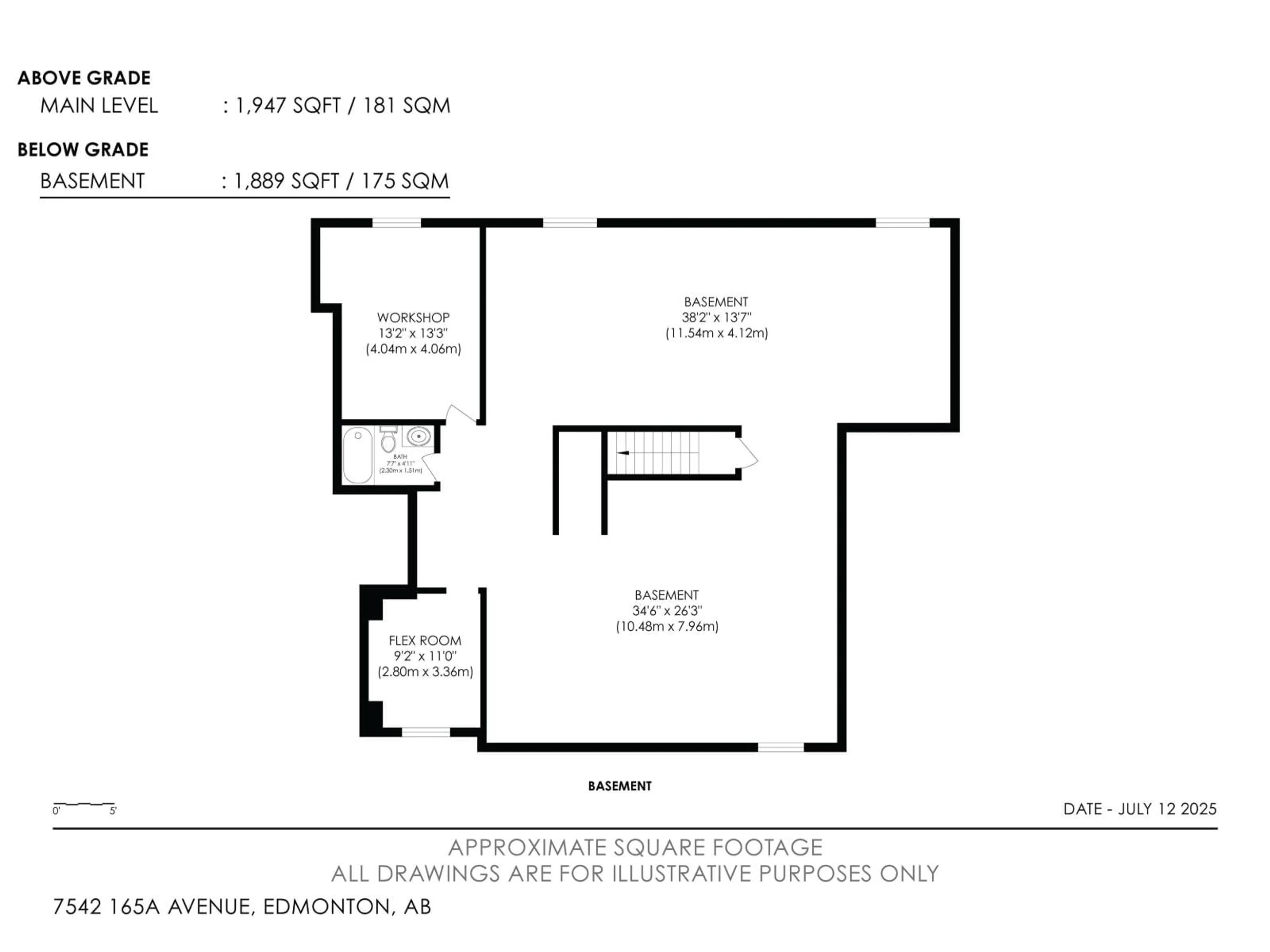 Floor plan for 7542 165A AV, Edmonton Alberta T5Z3P9