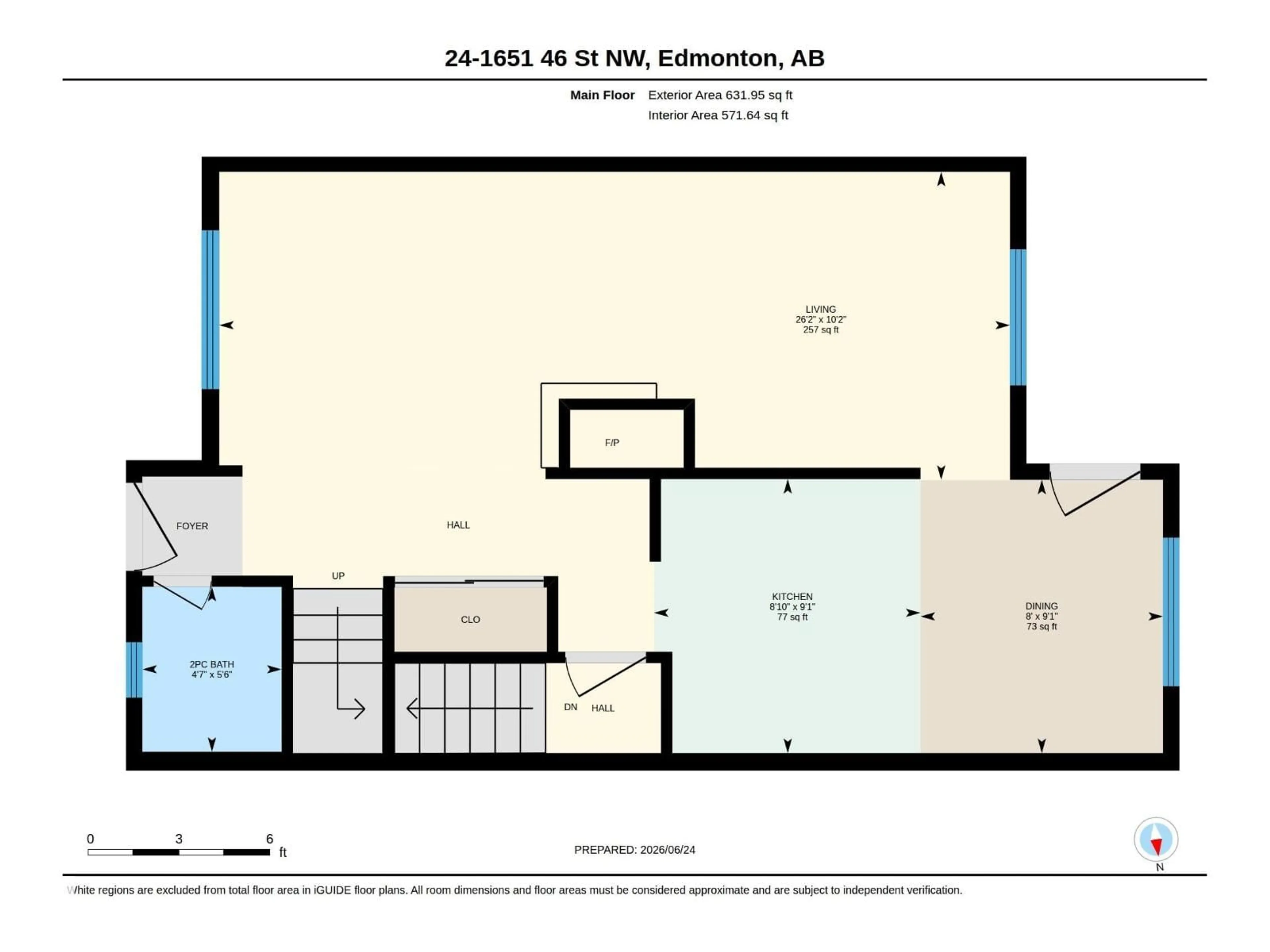 Floor plan for #24 - 1651 46 STREET, Edmonton Alberta T6L5H2