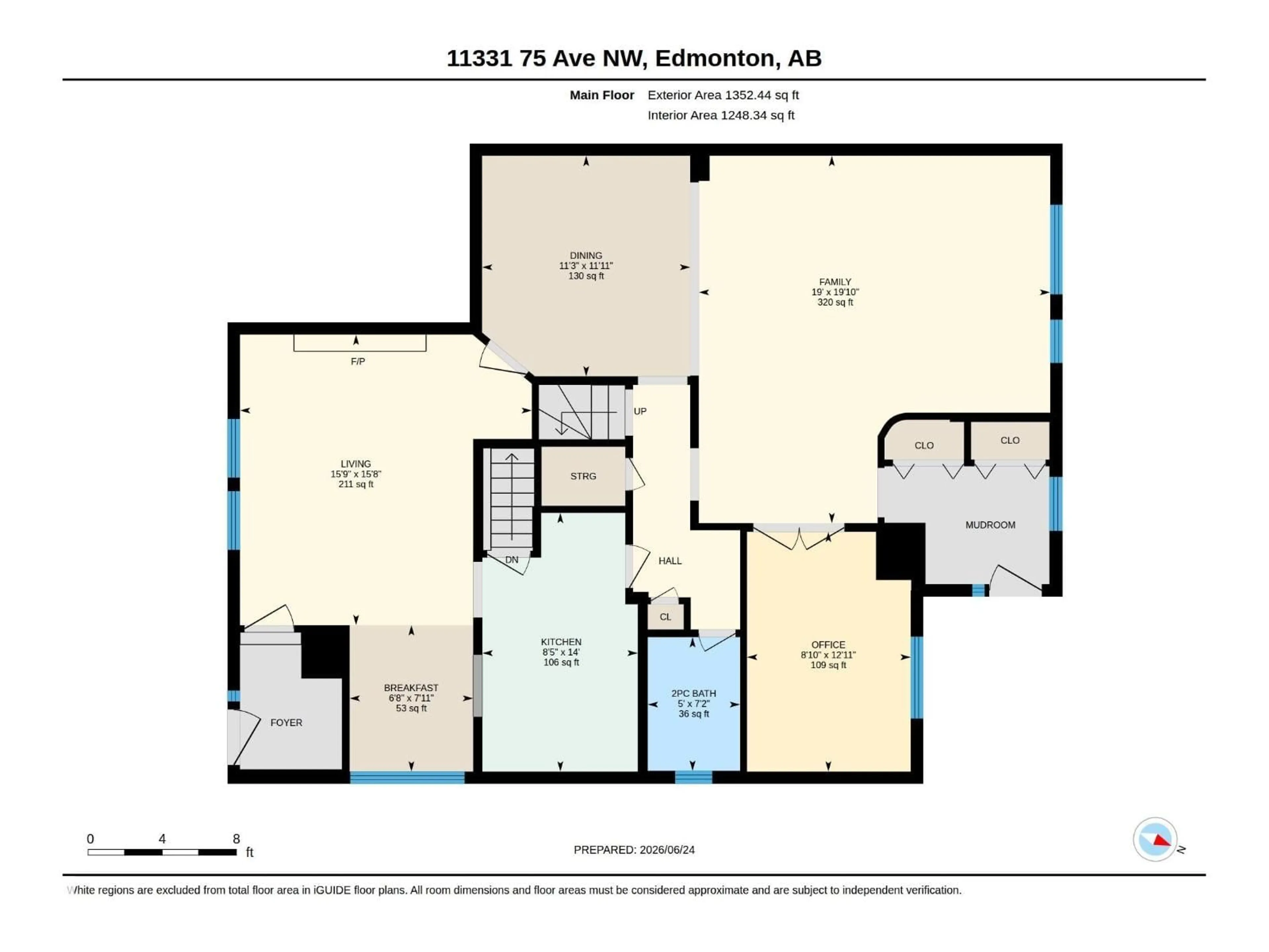Floor plan for 11331 75 AV, Edmonton Alberta T6G0H6