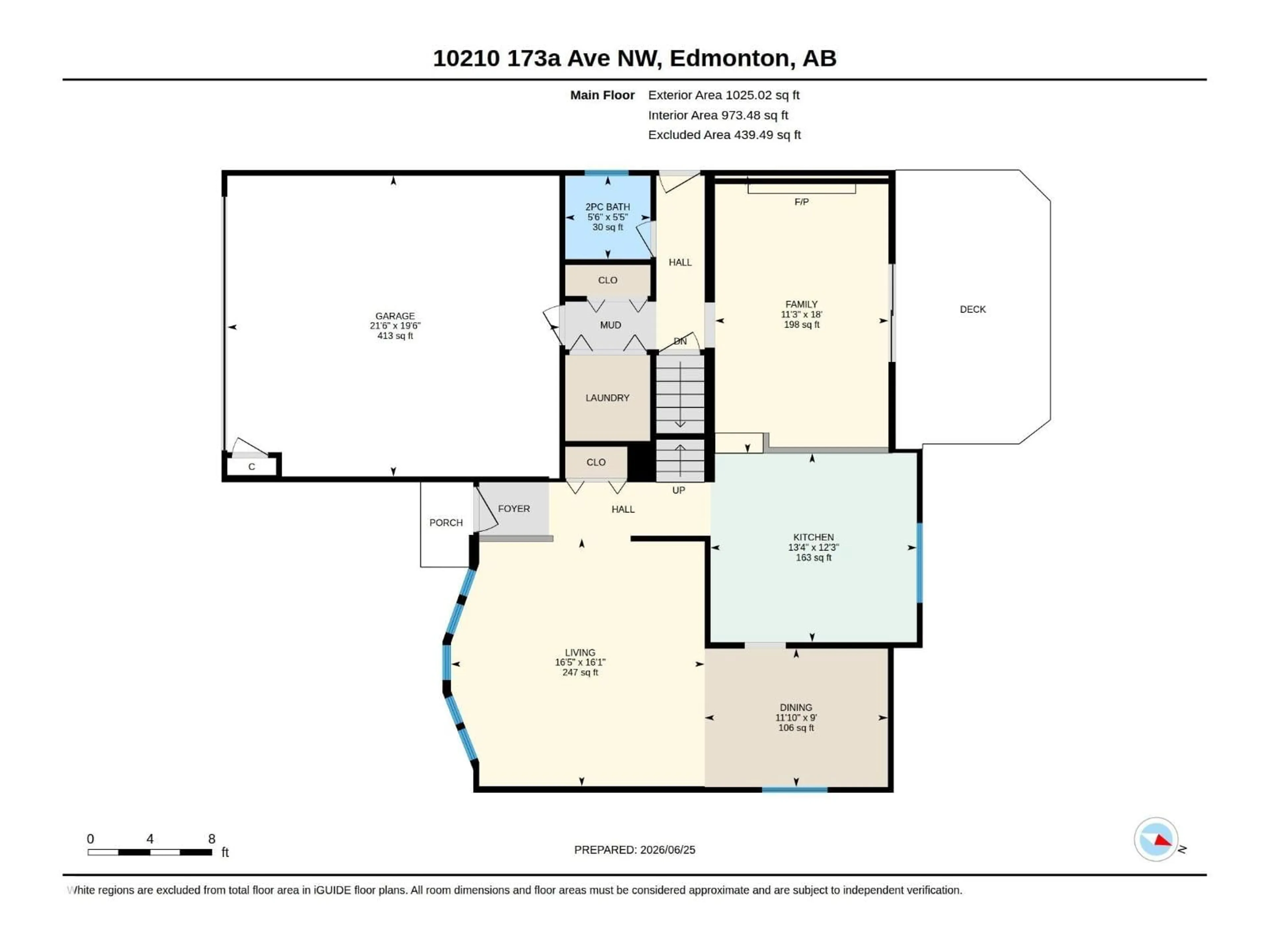 Floor plan for 10210 173A AV, Edmonton Alberta T5X3X2