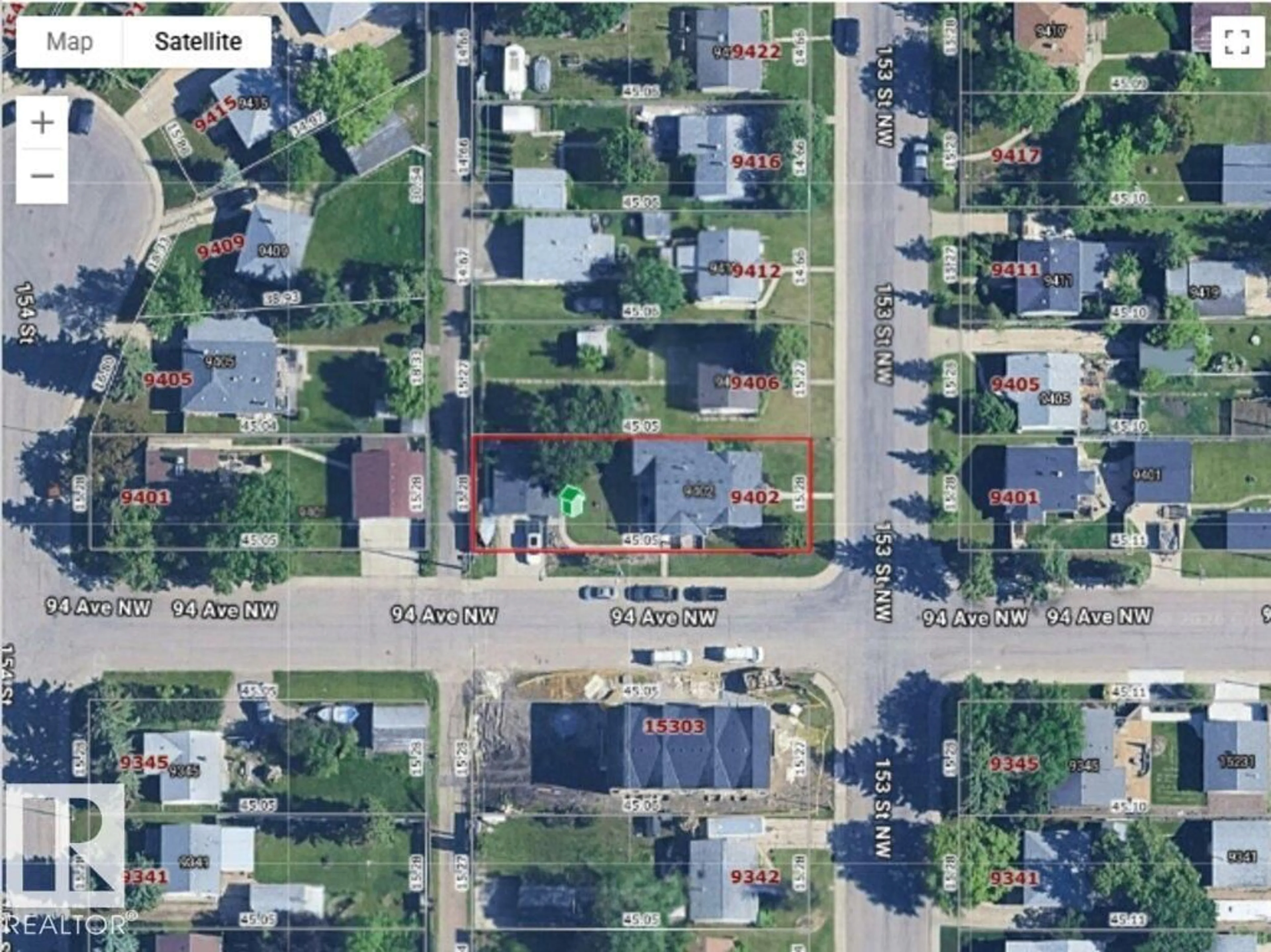A pic from outside/outdoor area/front of a property/back of a property/a pic from drone, street for NW - 9402 153 ST, Edmonton Alberta T5R1R3