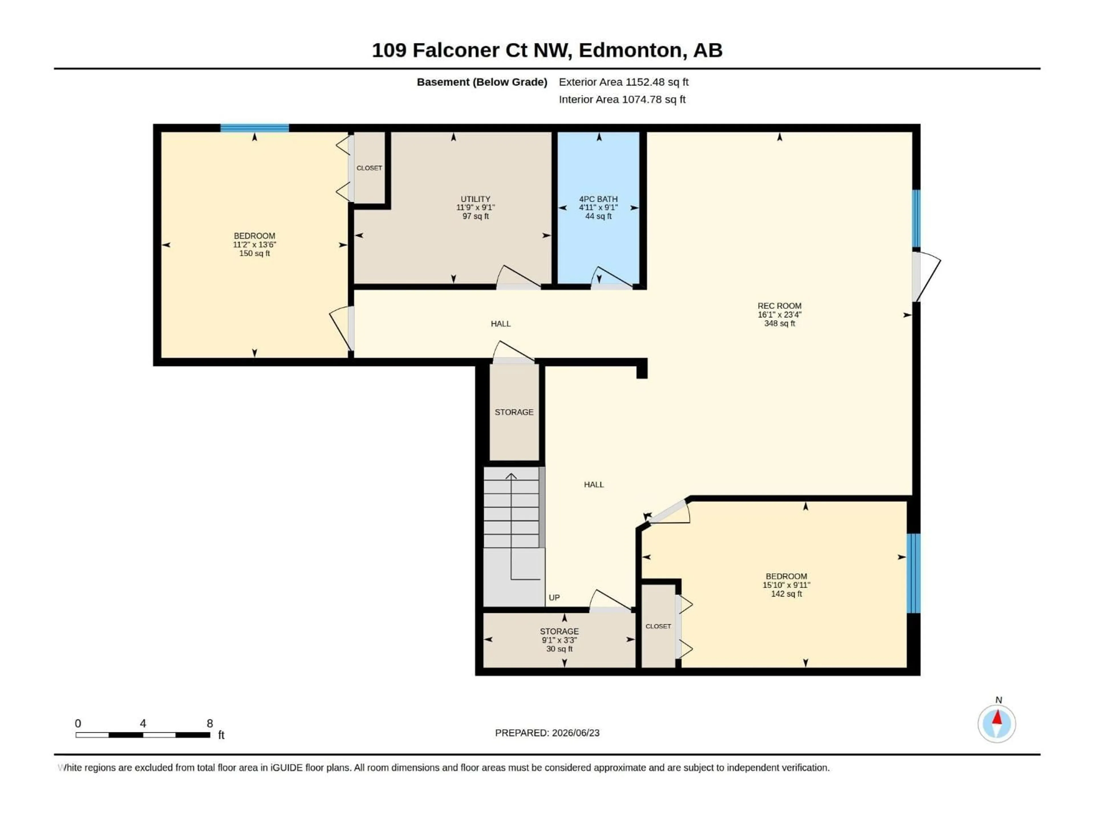 Floor plan for 109 FALCONER CT, Edmonton Alberta T6R2V8