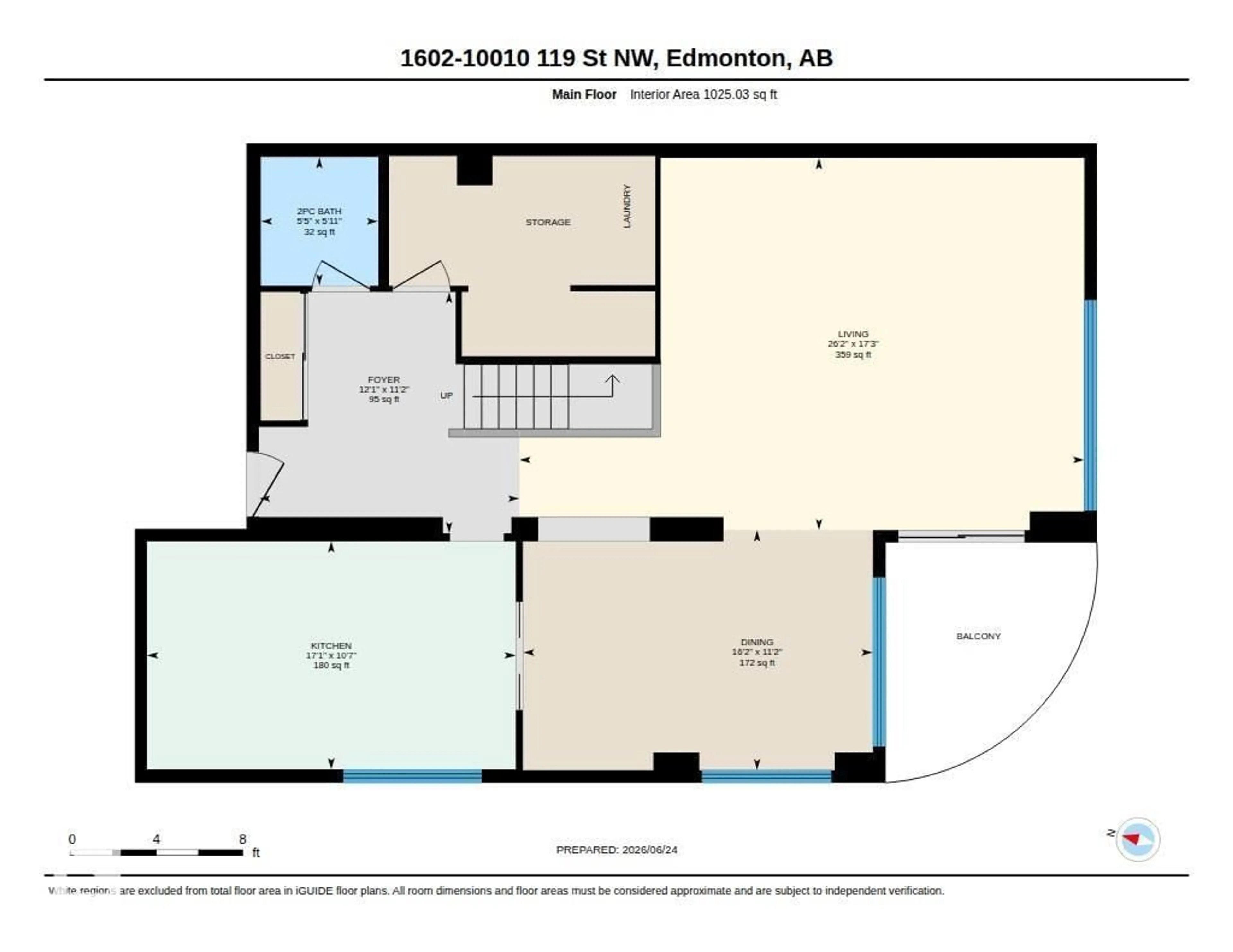 Floor plan for #1602 - 1602 119 ST, Edmonton Alberta T5K1Y8