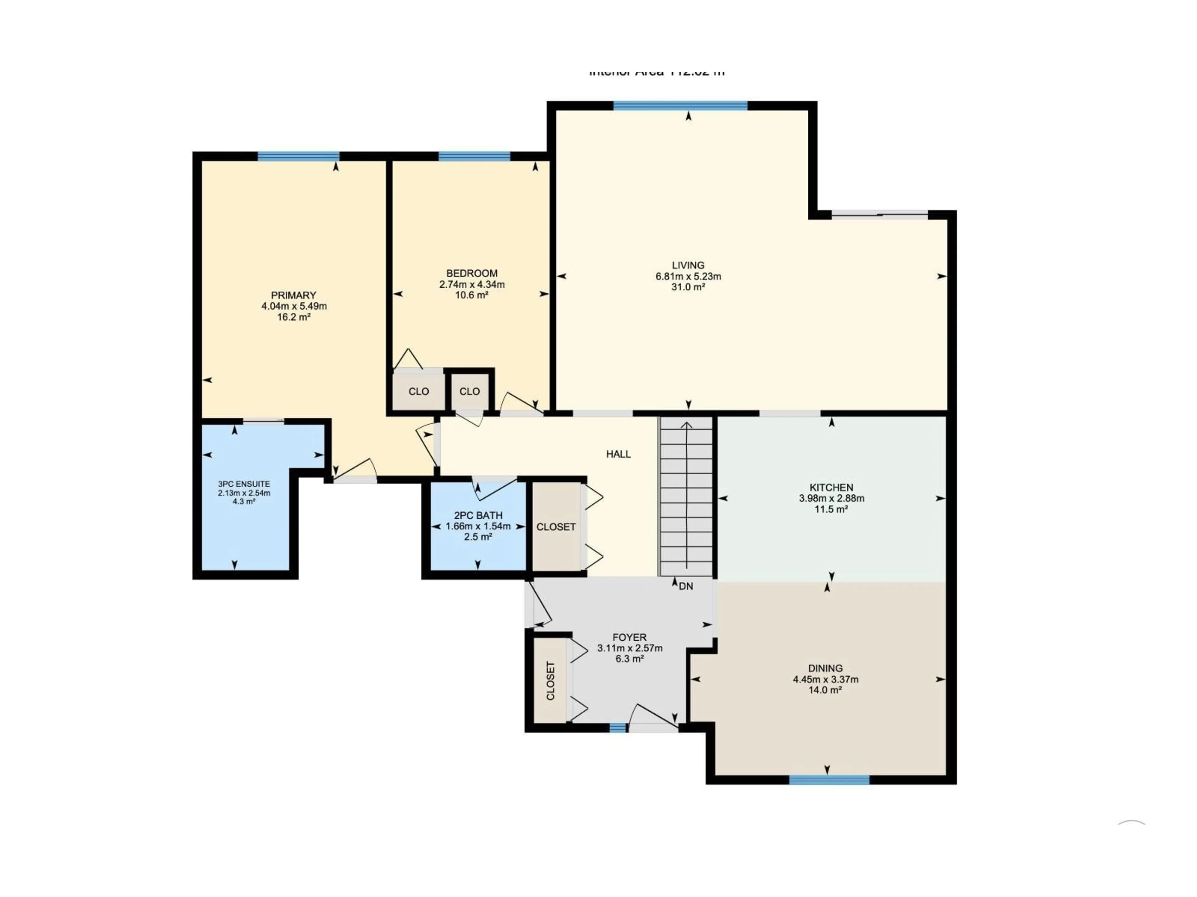 Floor plan for #2 - 1650 42 ST, Edmonton Alberta T6L5P4
