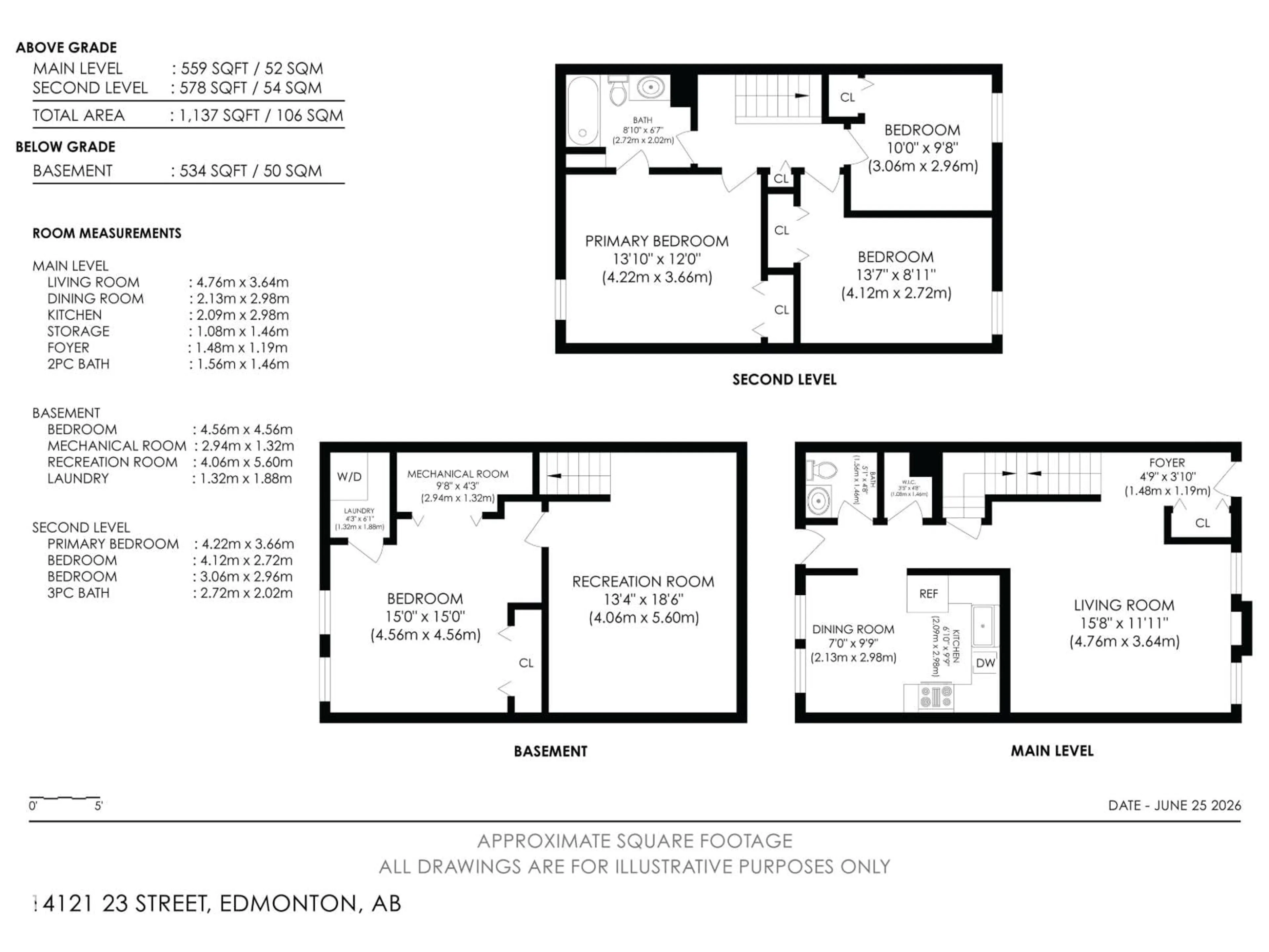 Floor plan for NW - 14121 23 ST, Edmonton Alberta T5Y1P9