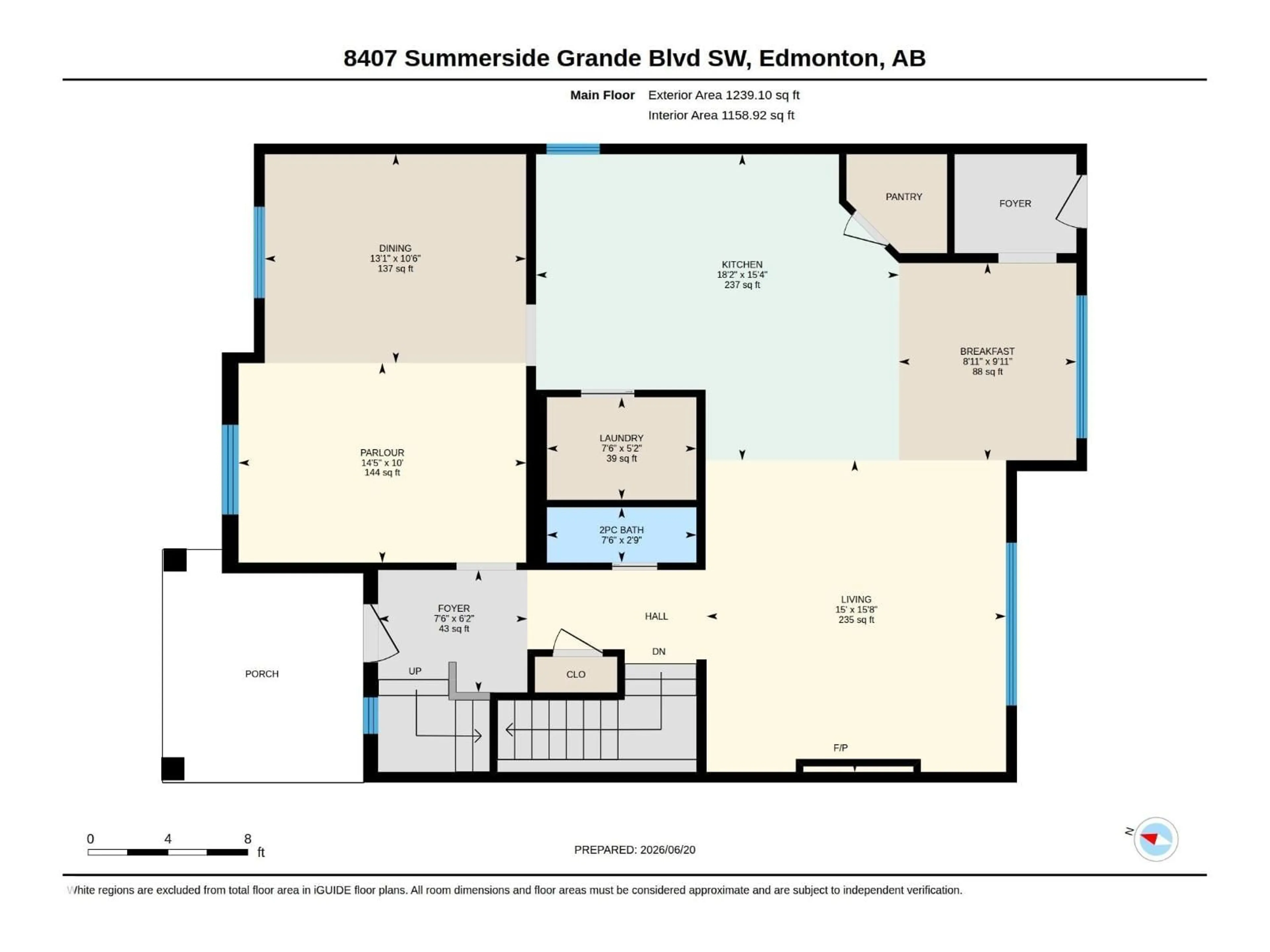 Floor plan for 8407 SUMMERSIDE GRANDE BV, Edmonton Alberta T6X0J1