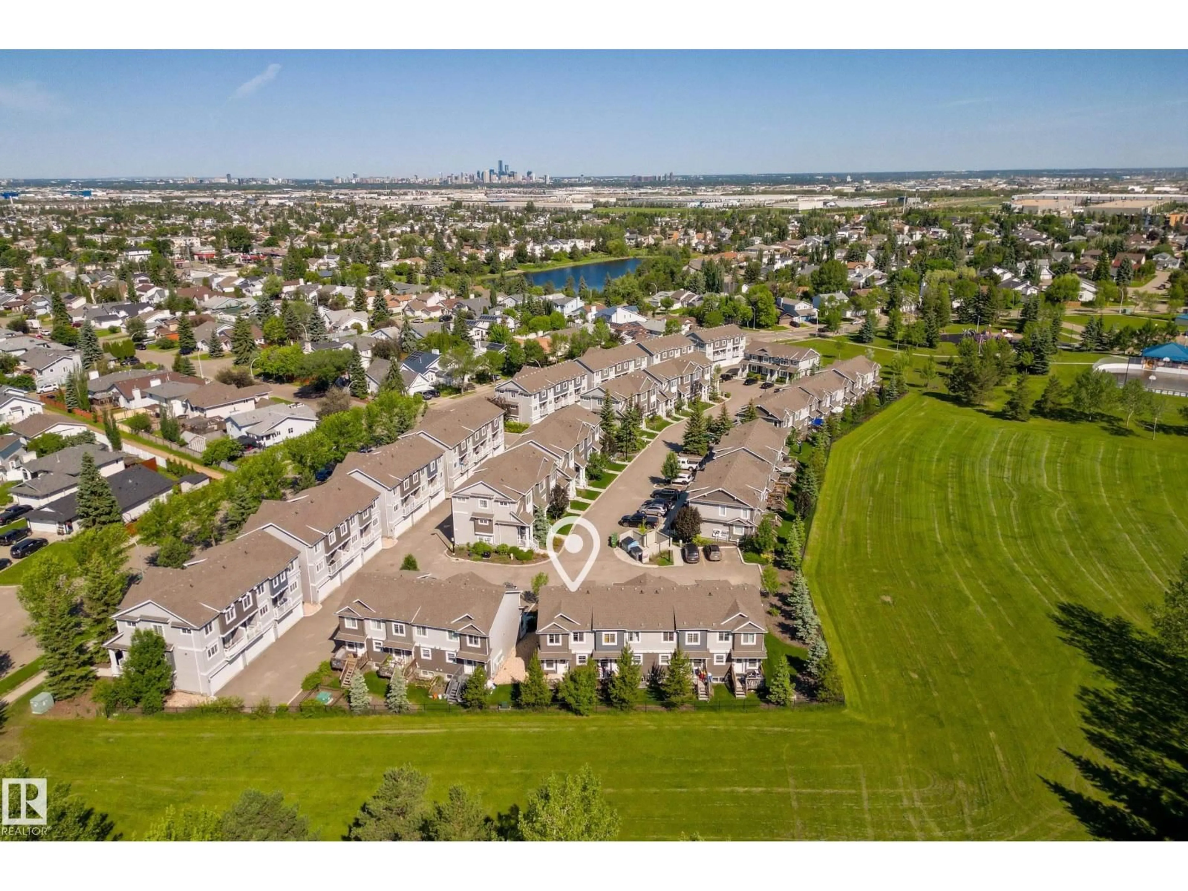 A pic from outside/outdoor area/front of a property/back of a property/a pic from drone, water/lake/river/ocean view for #11 - 4205 30 ST, Edmonton Alberta T6T2G9