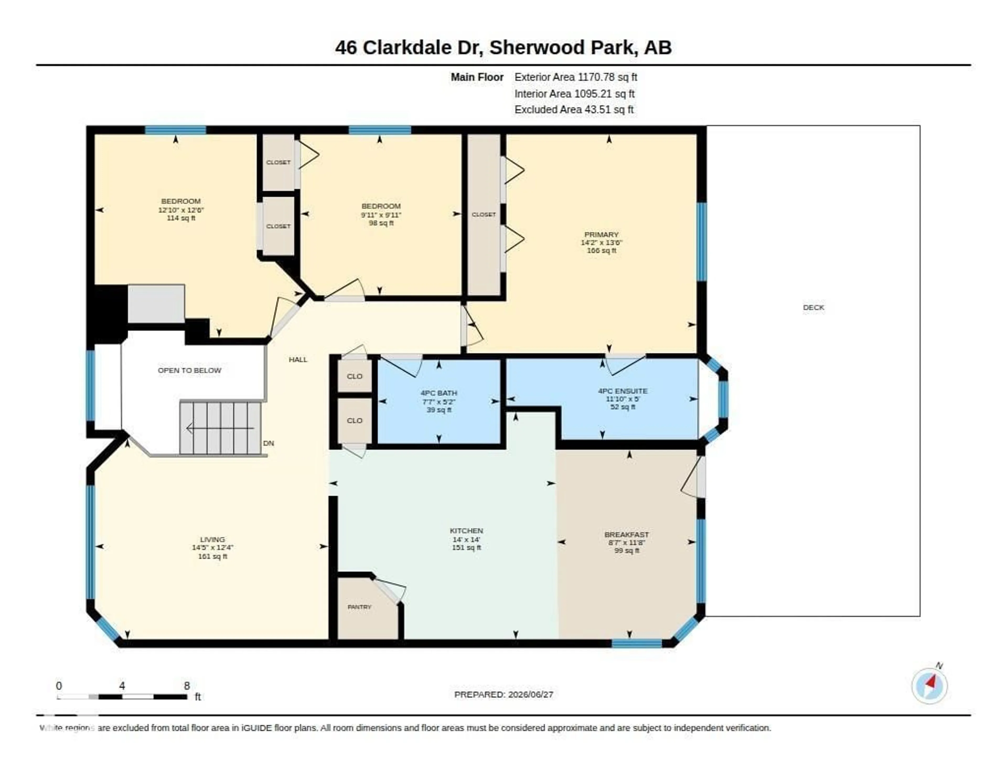 Floor plan for 46 CLARKDALE DR, Sherwood Park Alberta T8H2E2