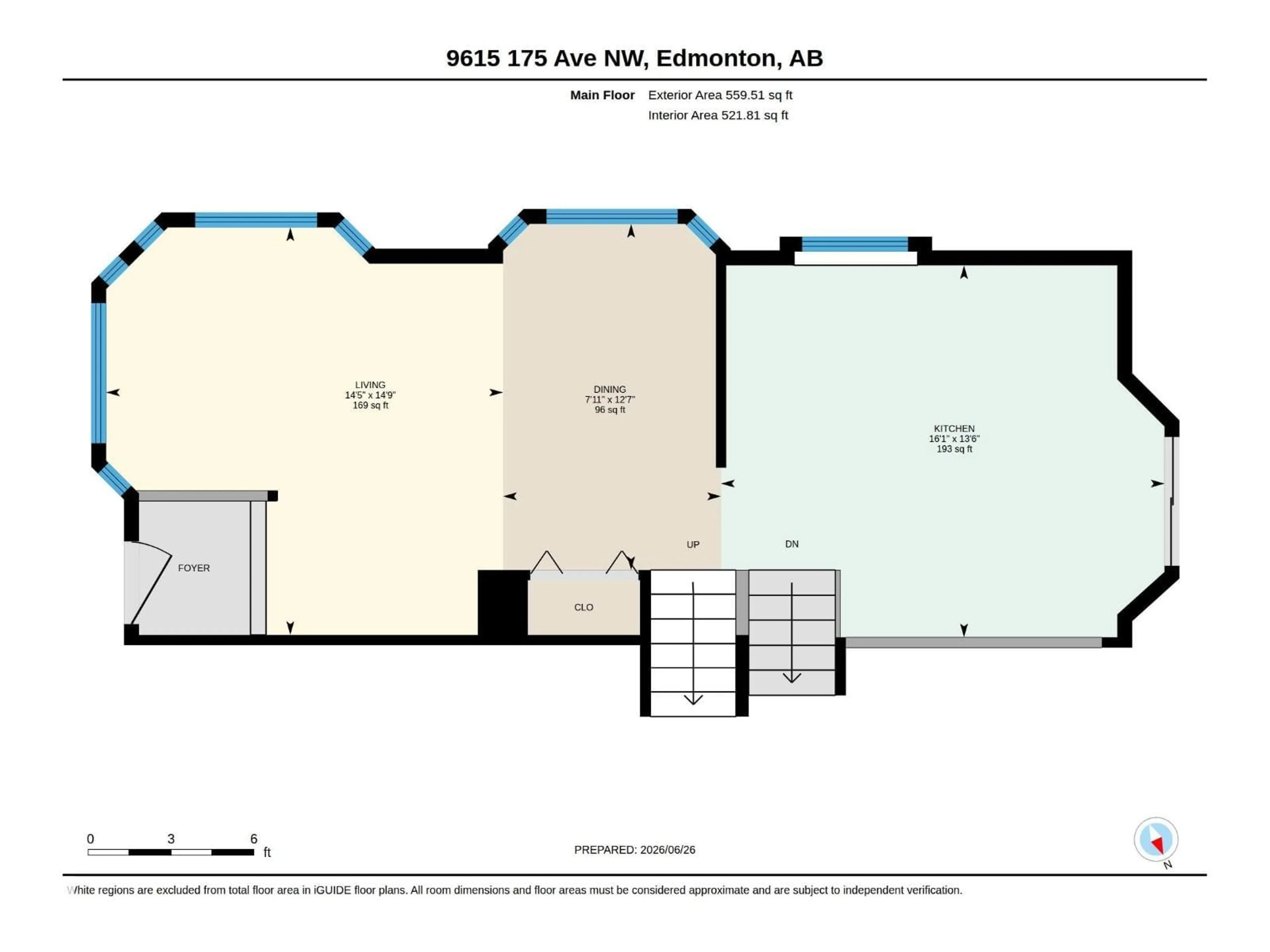 Floor plan for NW - 9615 175 AV, Edmonton Alberta T5Z2B7