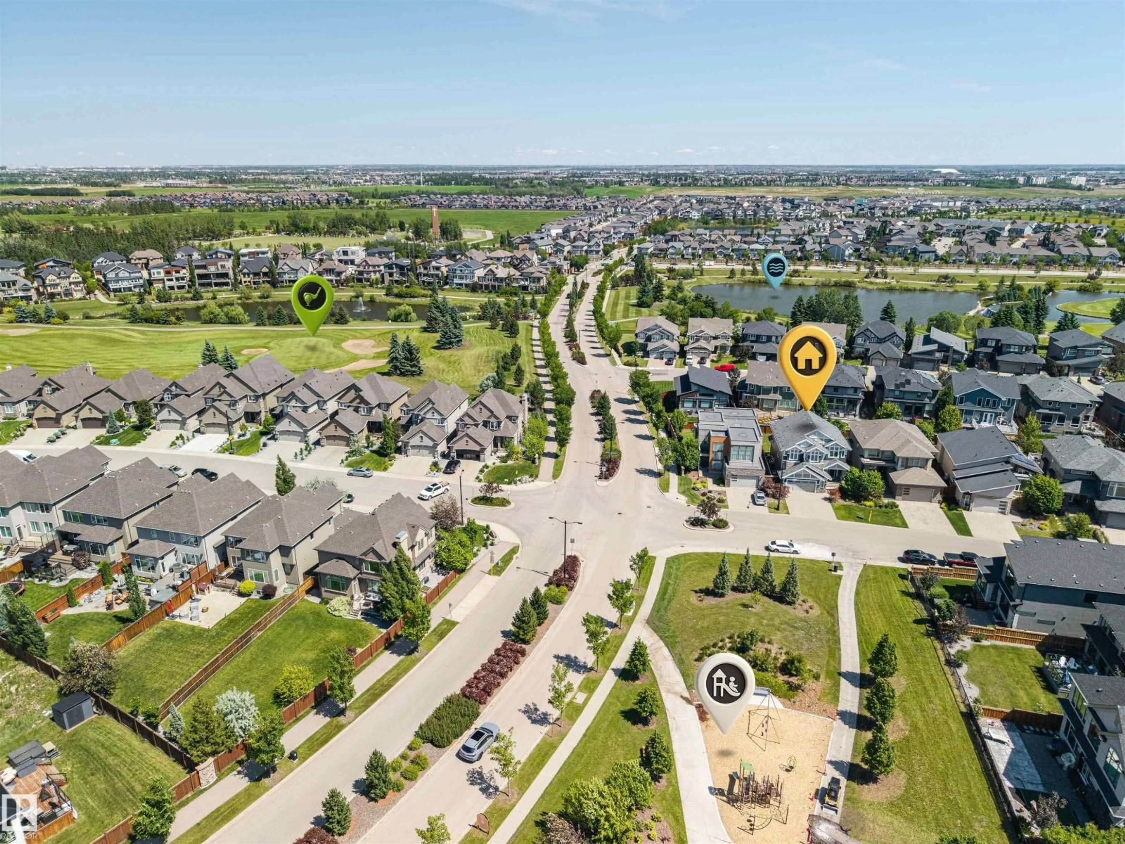 A pic from outside/outdoor area/front of a property/back of a property/a pic from drone, street for 1305 HAINSTOCK WY, Edmonton Alberta T6W3B6