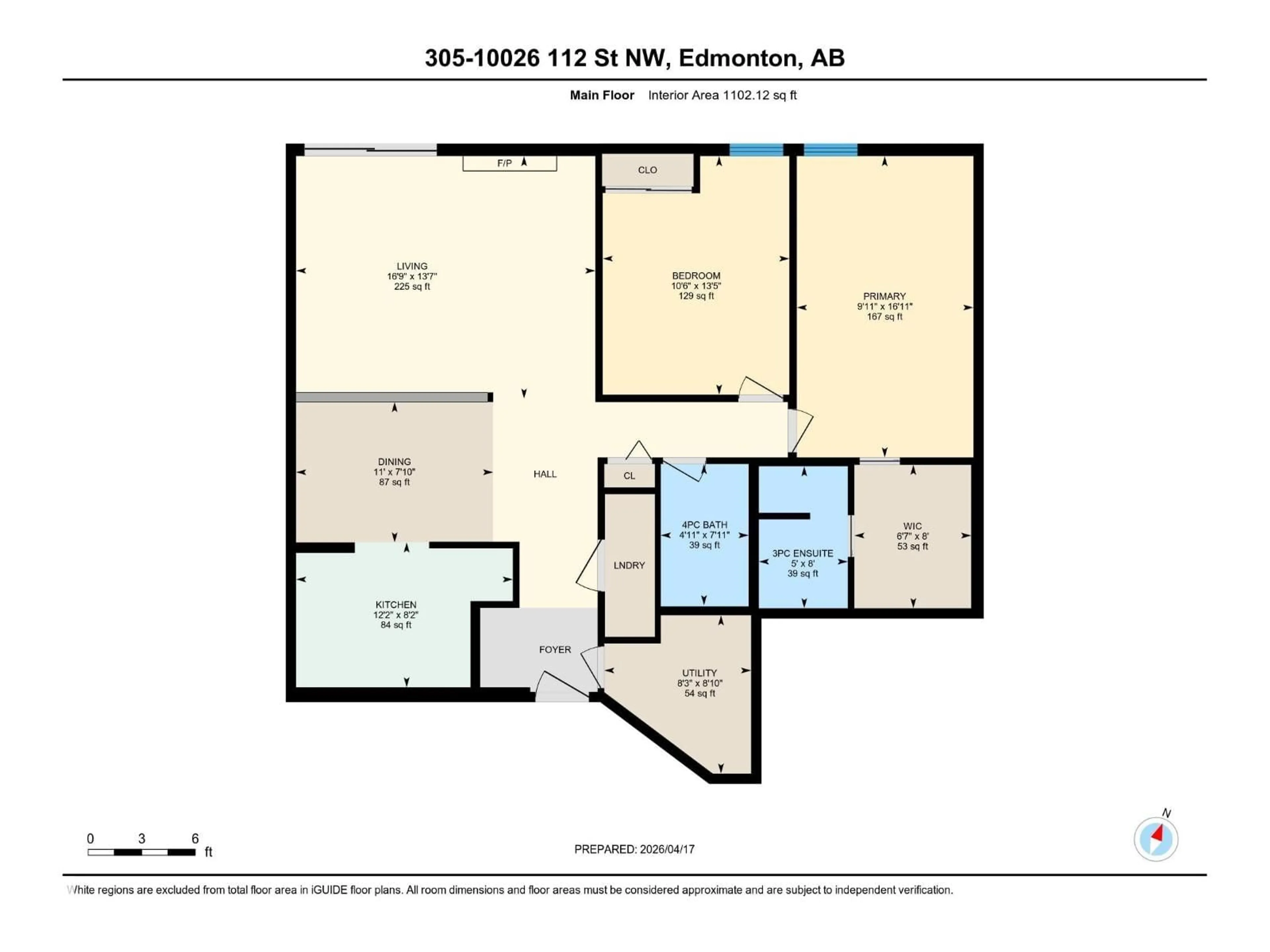 Floor plan for #305 - 10026 112 ST, Edmonton Alberta T5K1L9