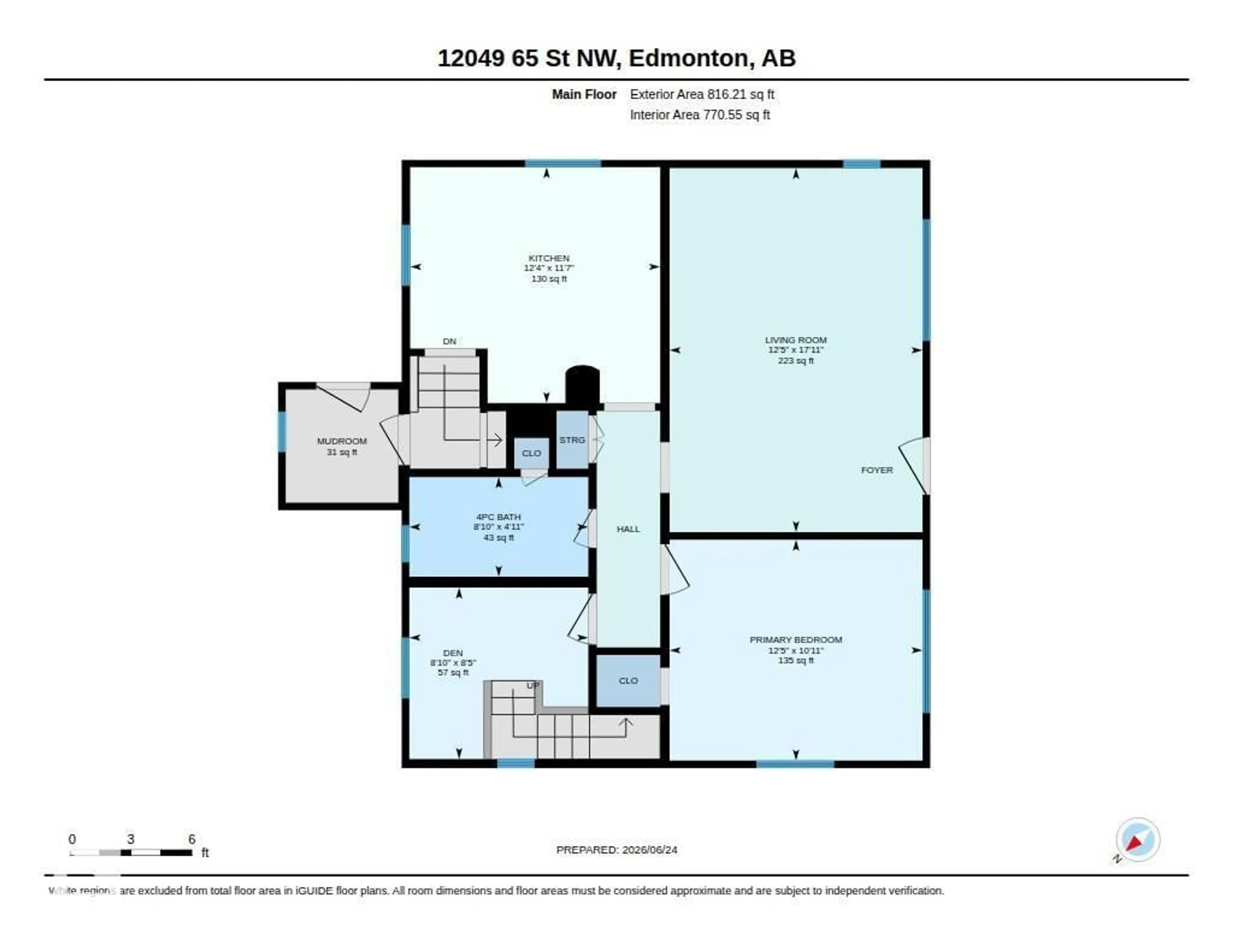 Floor plan for 12049 65 ST, Edmonton Alberta T5H2X6