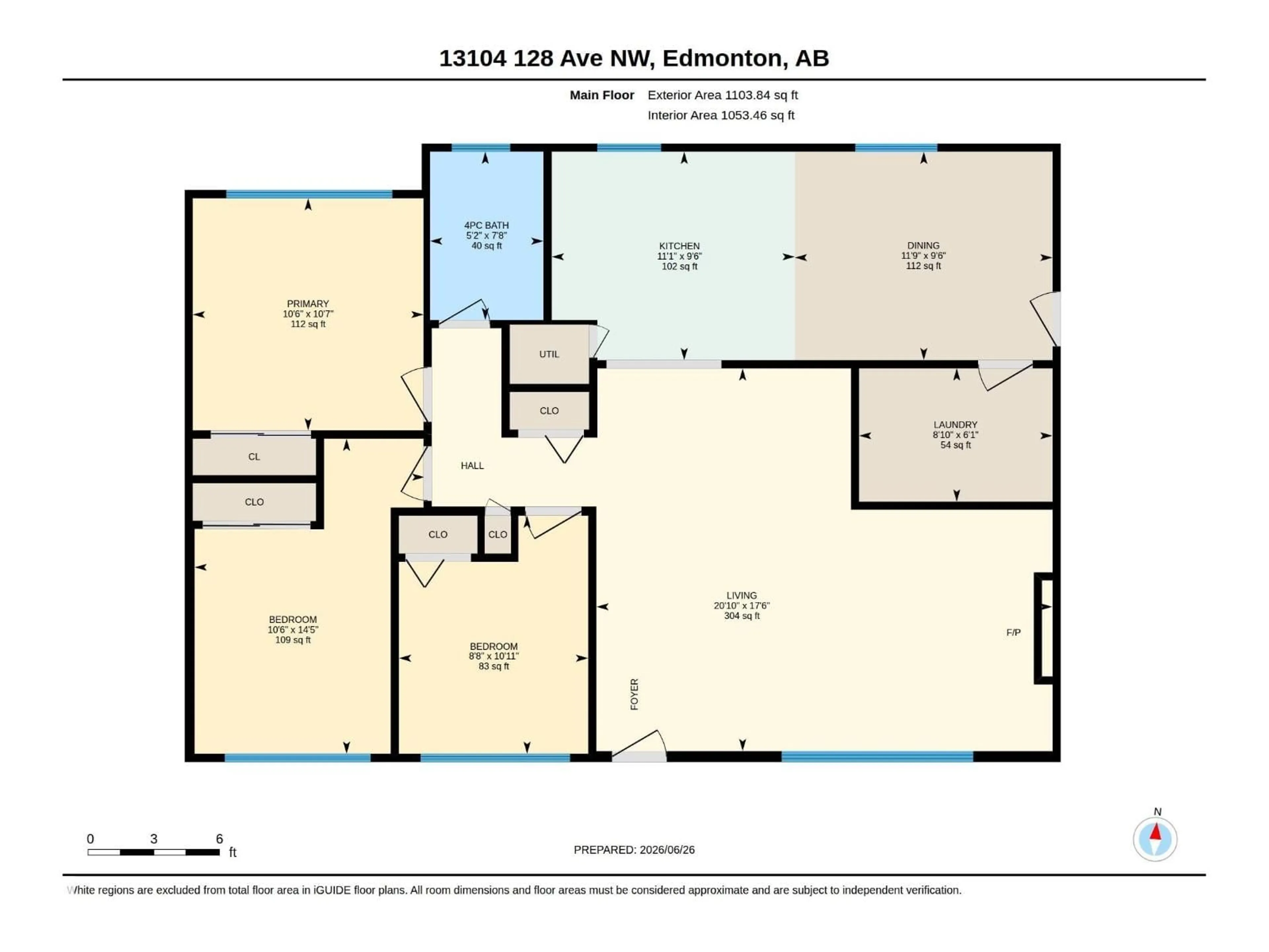Floor plan for 13104 128 AV, Edmonton Alberta T5L3H2