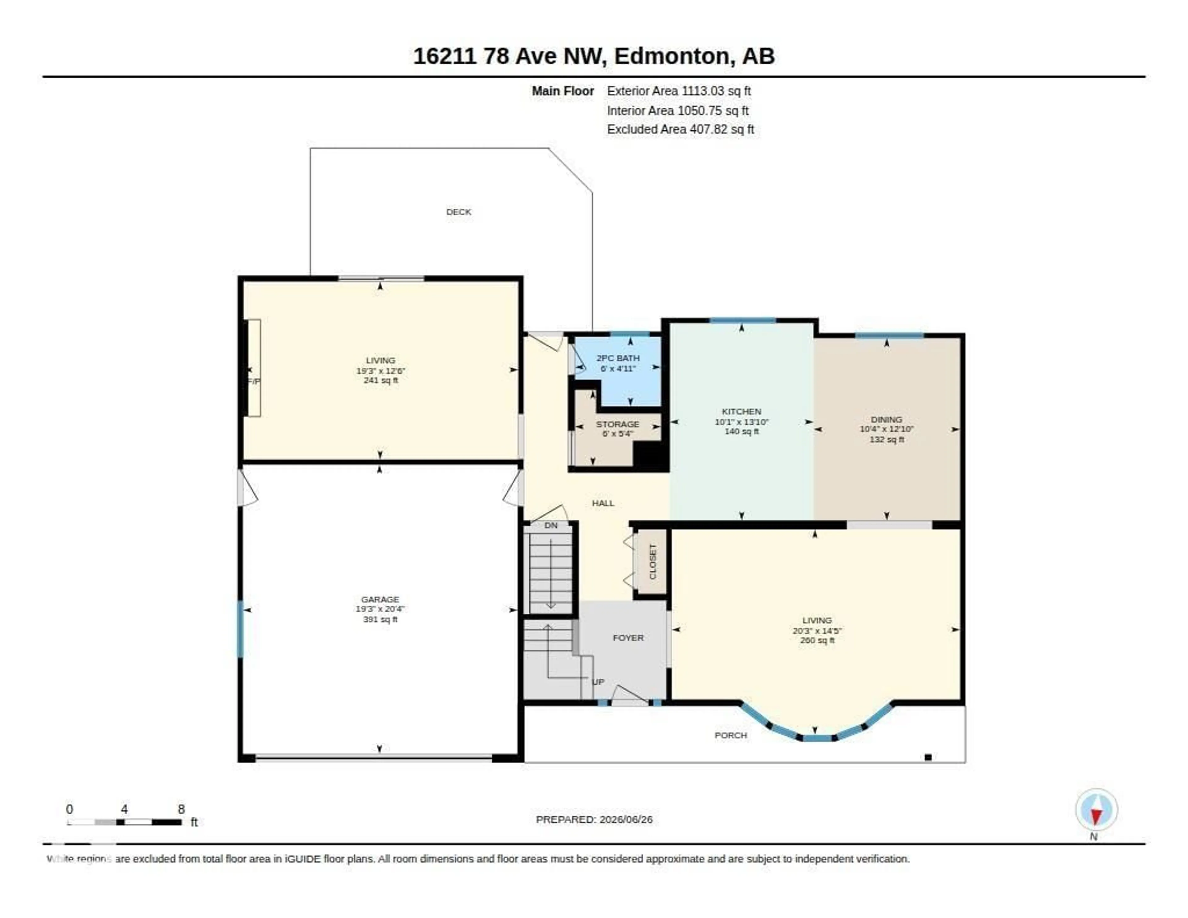Floor plan for 16211 78 AV, Edmonton Alberta T5R3E5