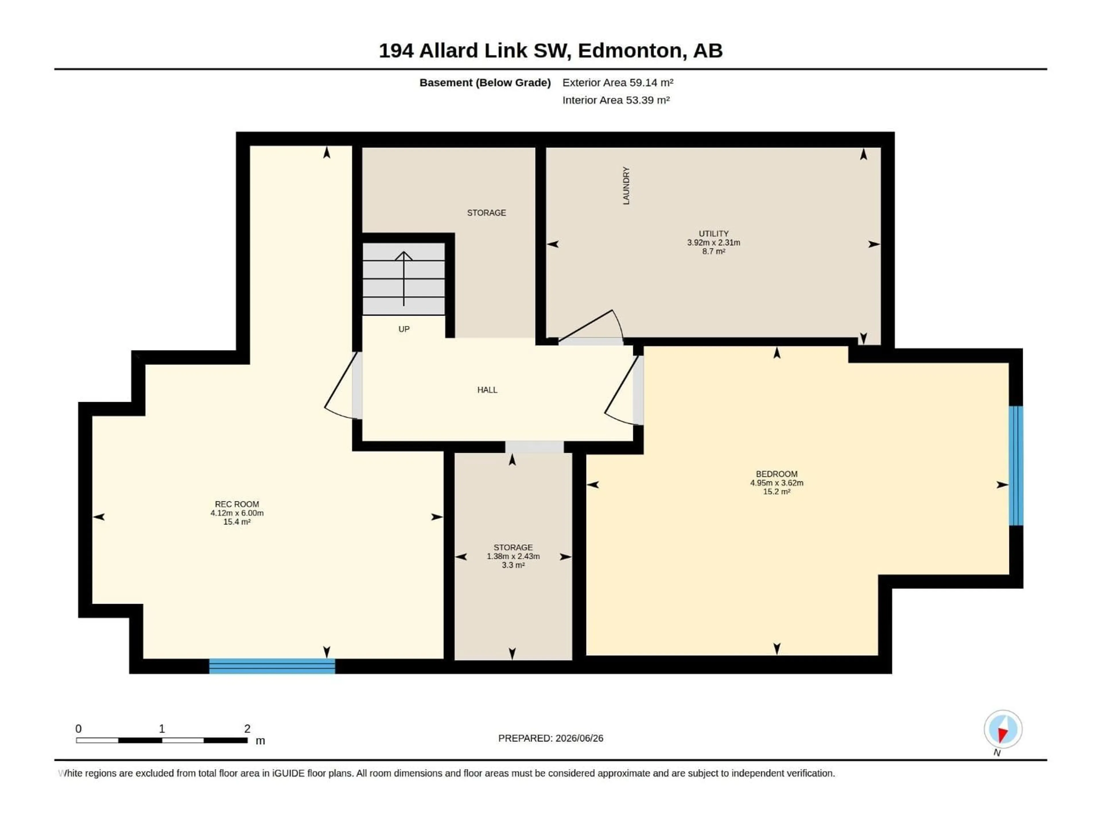 Floor plan for 194 ALLARD LINK, Edmonton Alberta T6W2J2