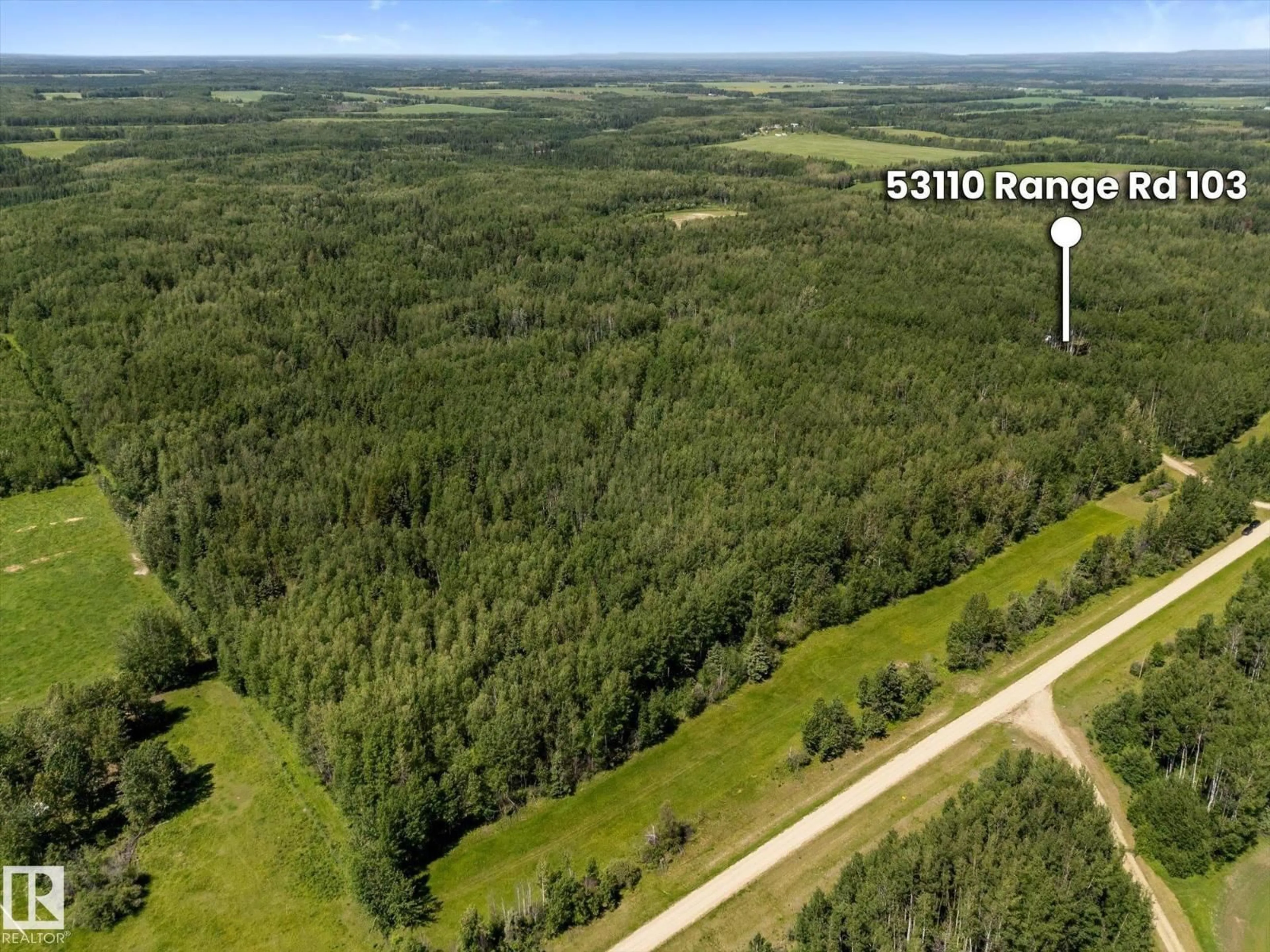 A pic from outside/outdoor area/front of a property/back of a property/a pic from drone, forest/trees view for 53110 RANGE ROAD 103, Rural Yellowhead Alberta T0E2M0