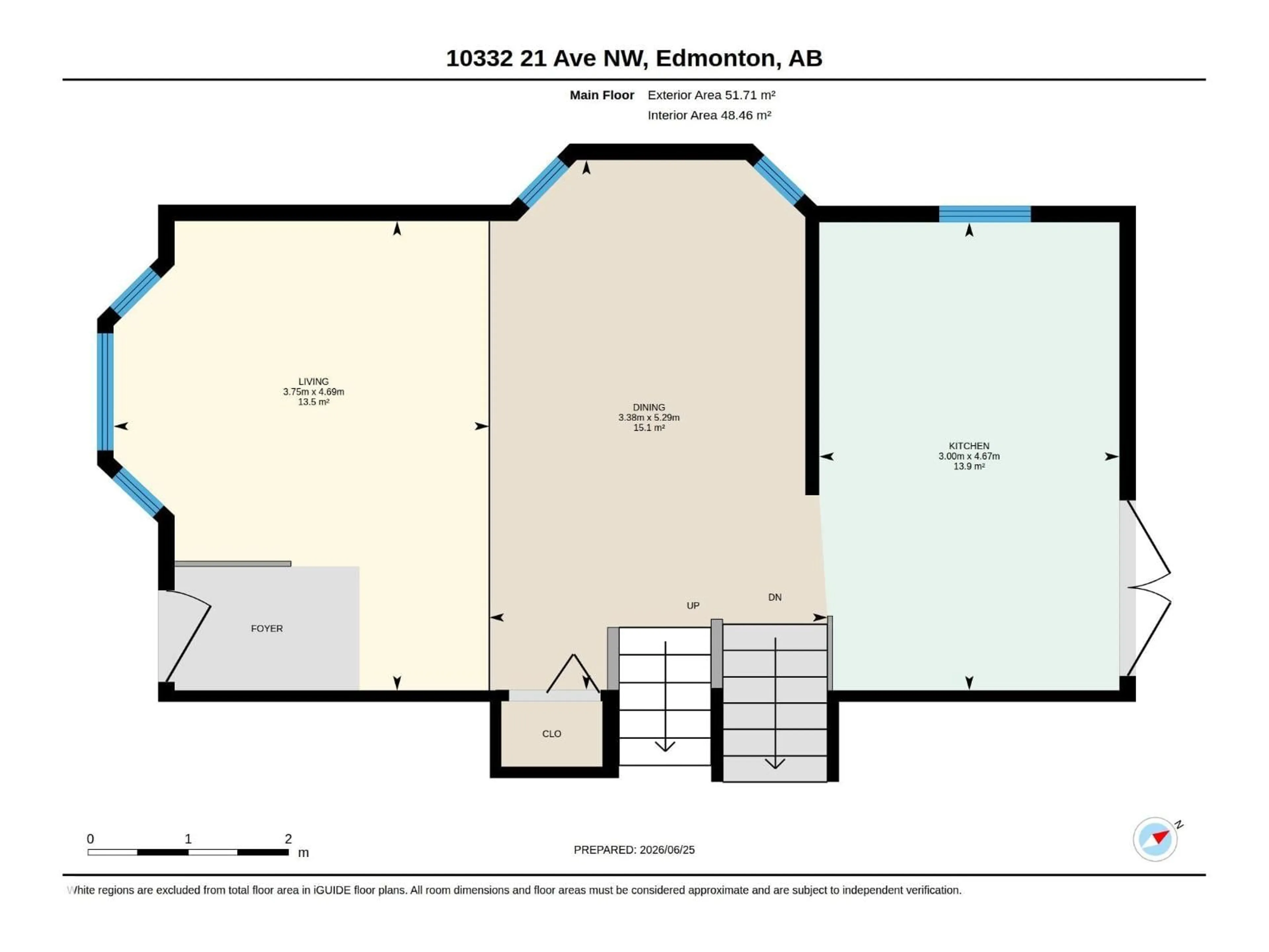 Floor plan for 10332 21 AV, Edmonton Alberta T6J6B6