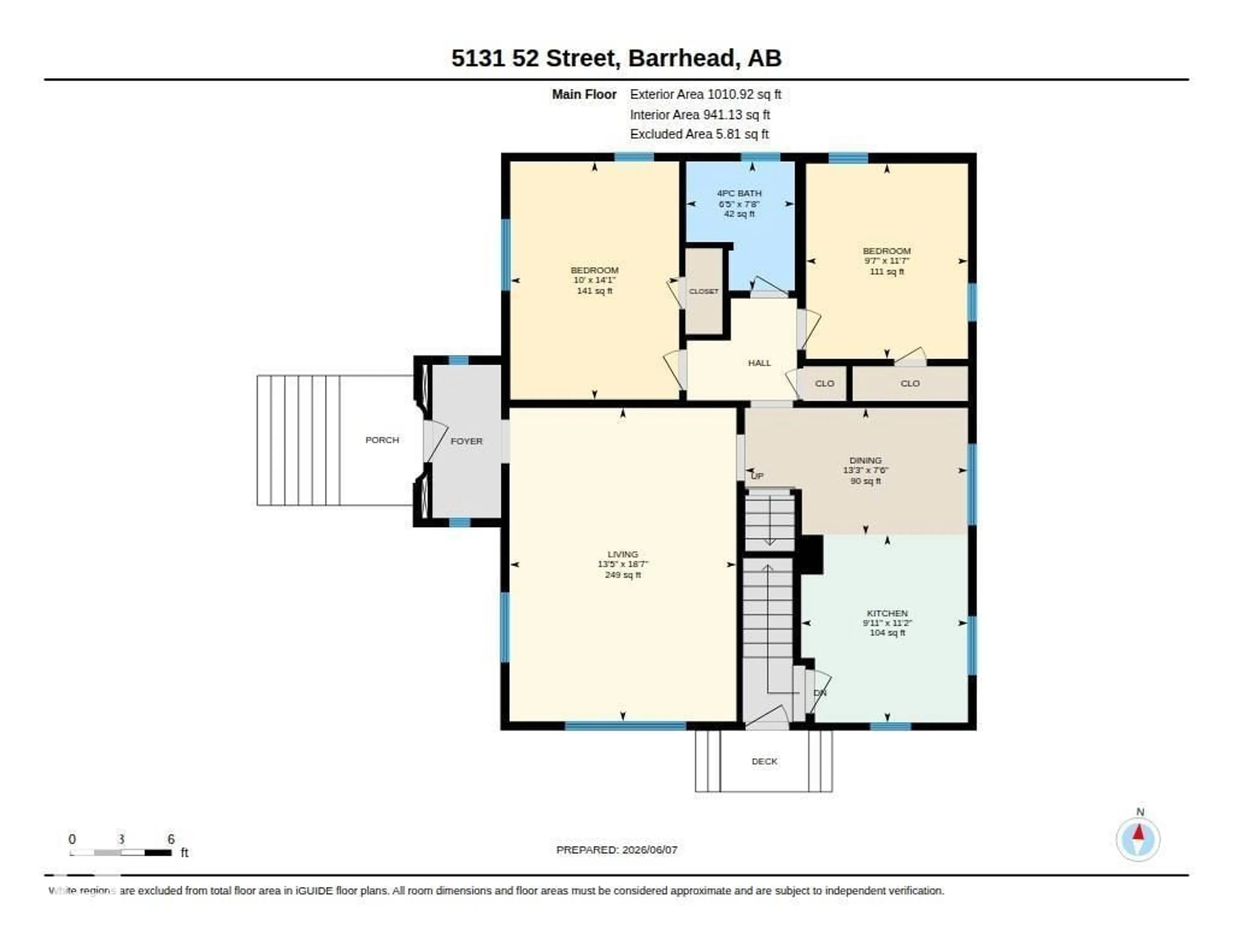 Floor plan for 5131 52 ST, Barrhead Alberta T7N1E9