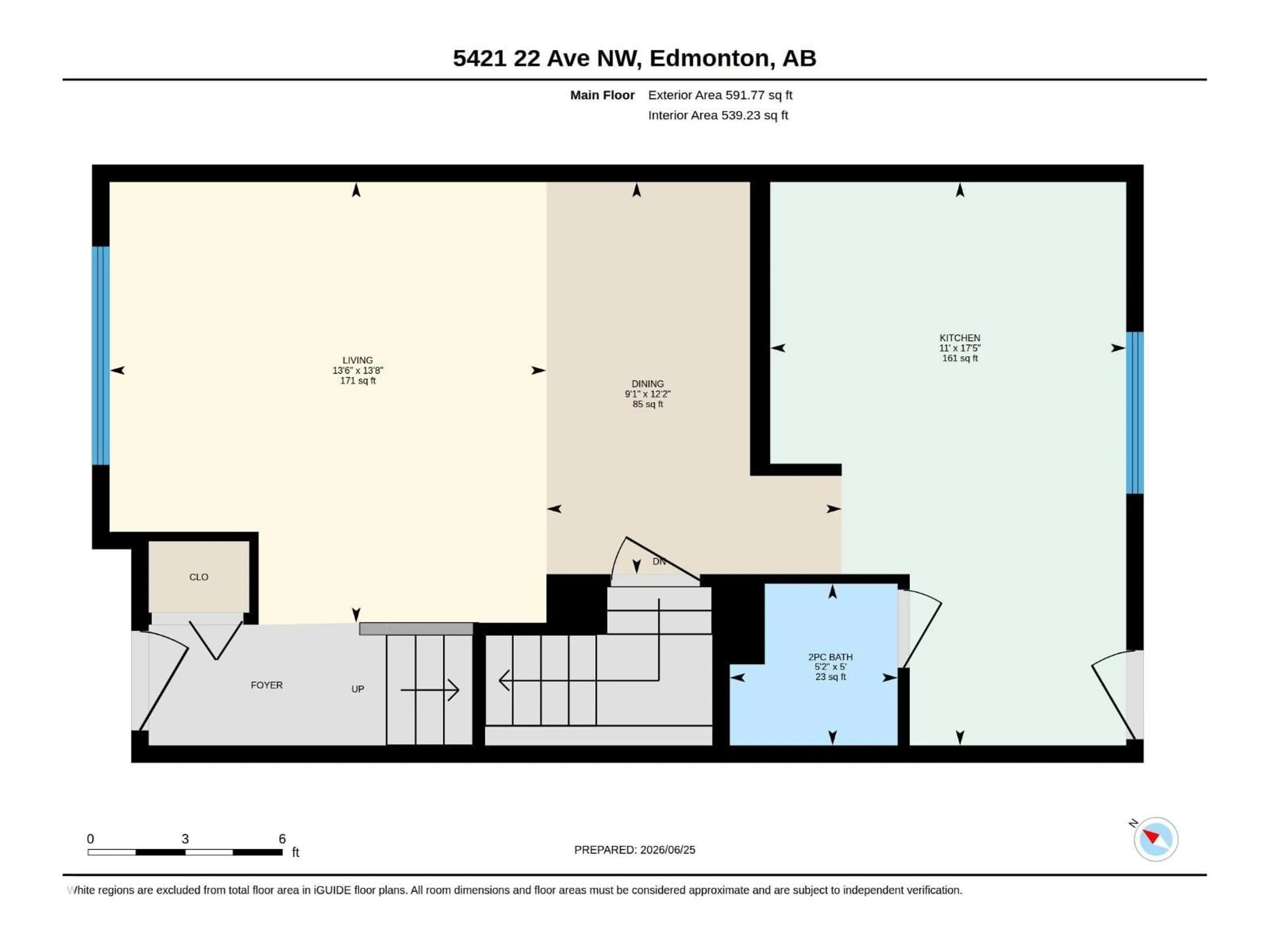 Floor plan for 5421 22 AV, Edmonton Alberta T6L4V1