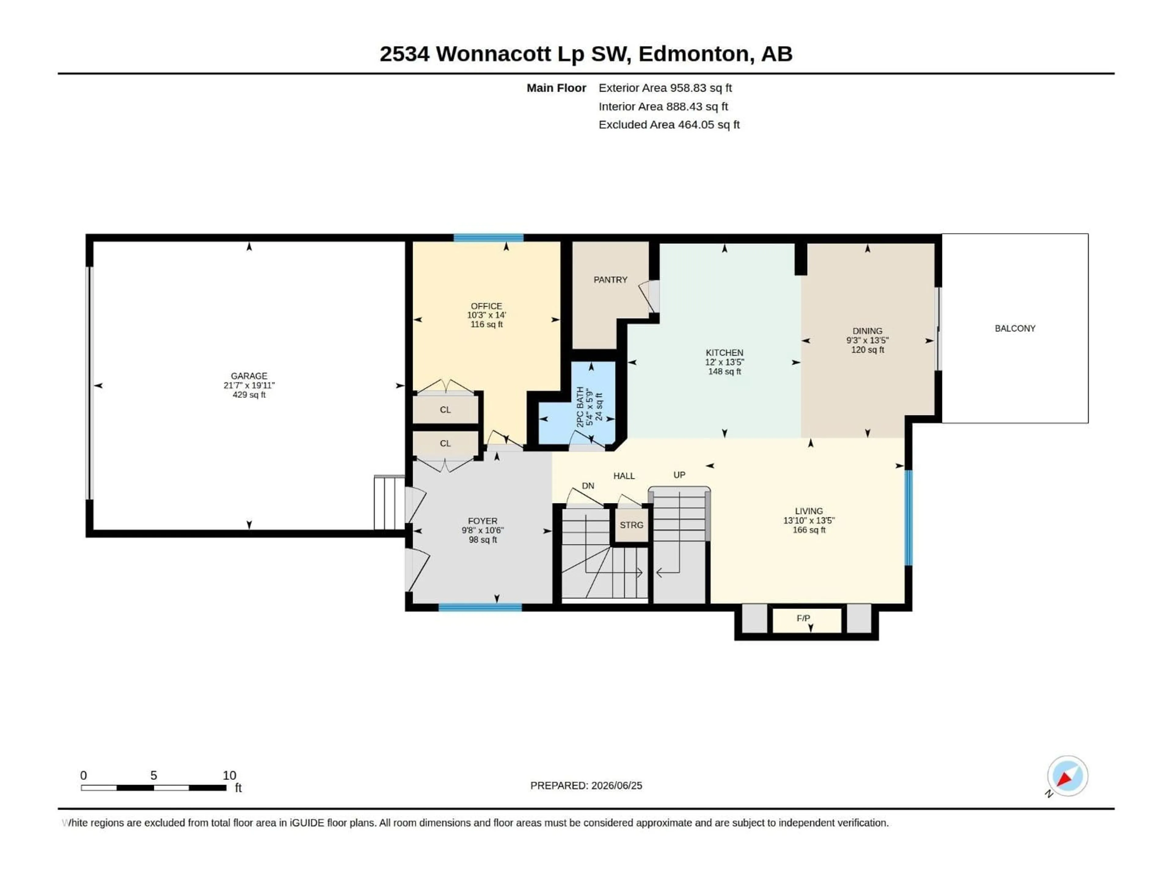 Floor plan for 2534 WONNACOTT LO, Edmonton Alberta T6X2K6