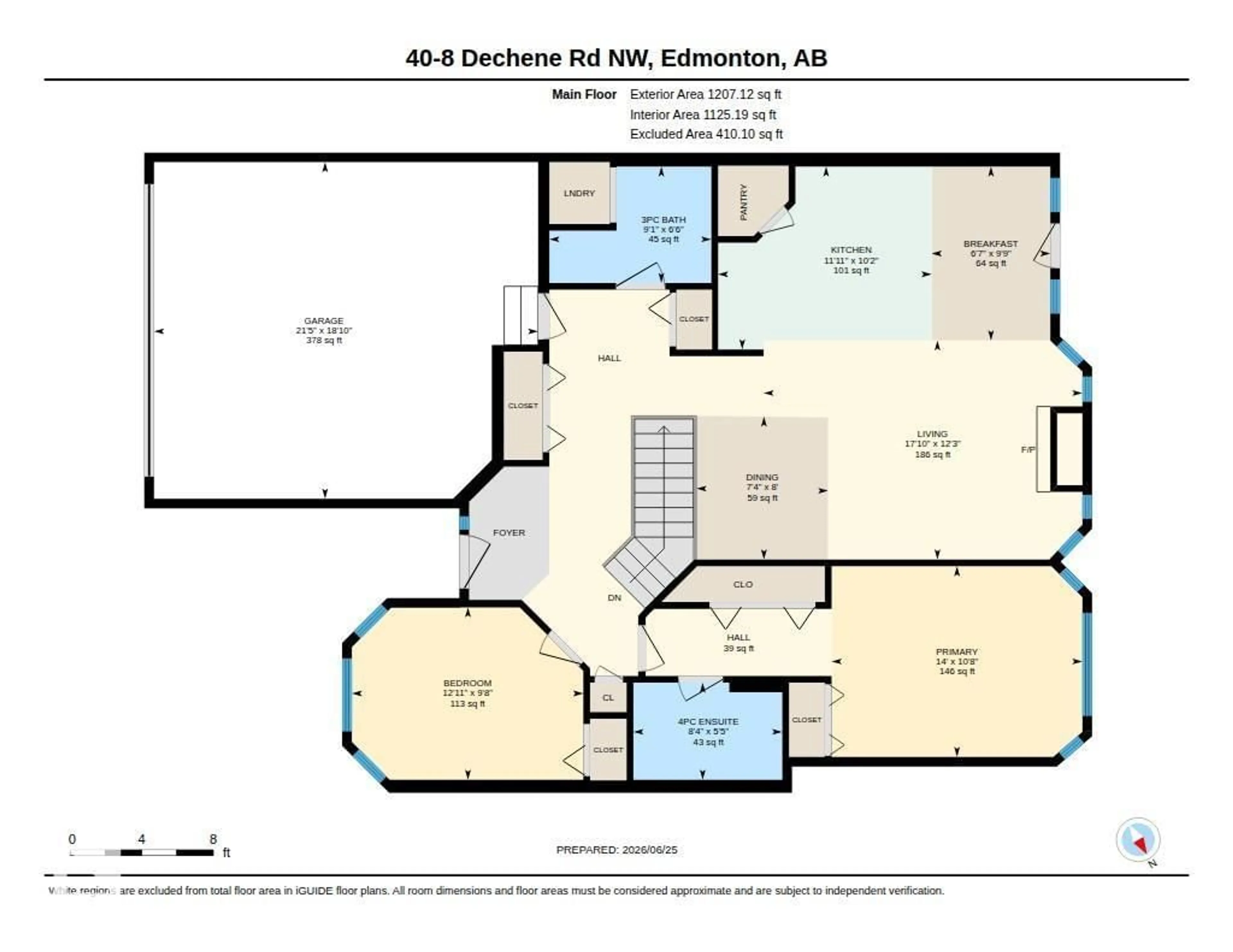 Floor plan for #40 - 40 DECHENE RD, Edmonton Alberta T6M2S5