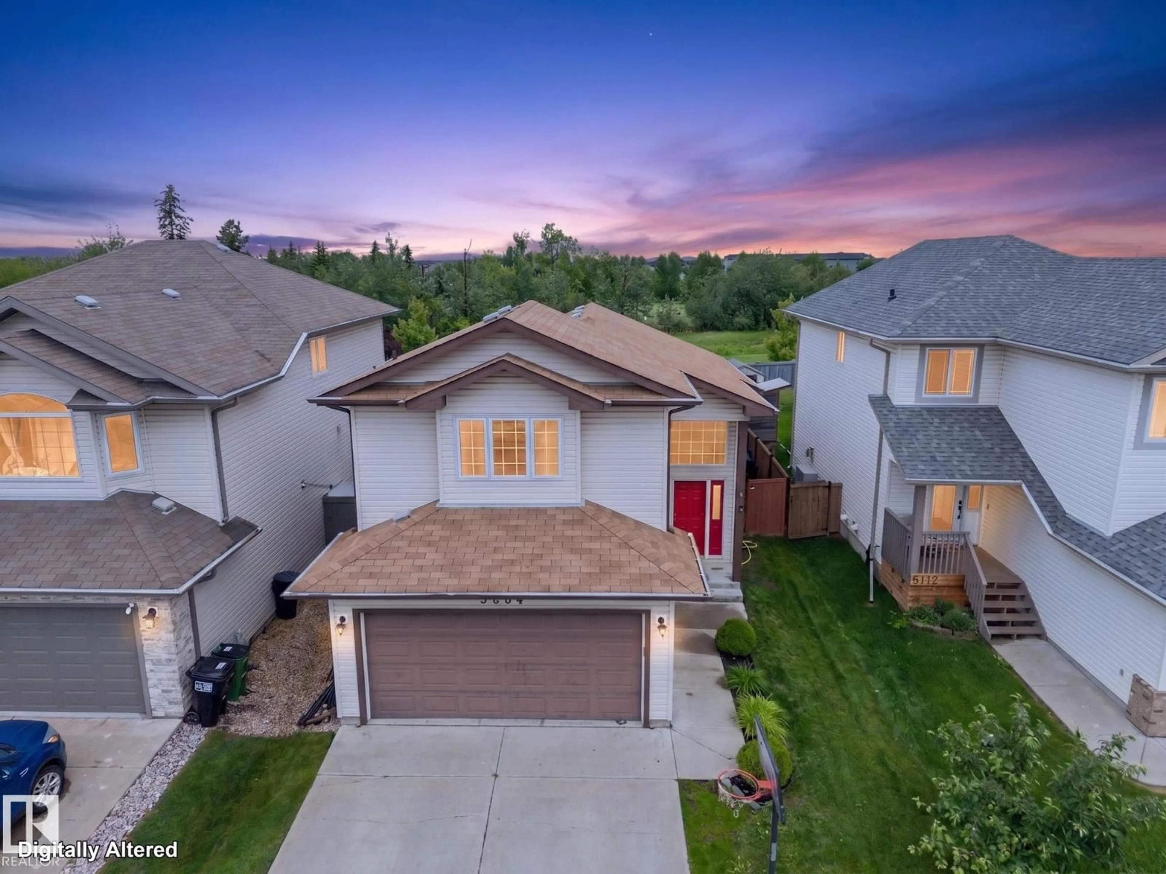 A pic from outside/outdoor area/front of a property/back of a property/a pic from drone, street for 5204 159 AV, Edmonton Alberta T5Y0M4