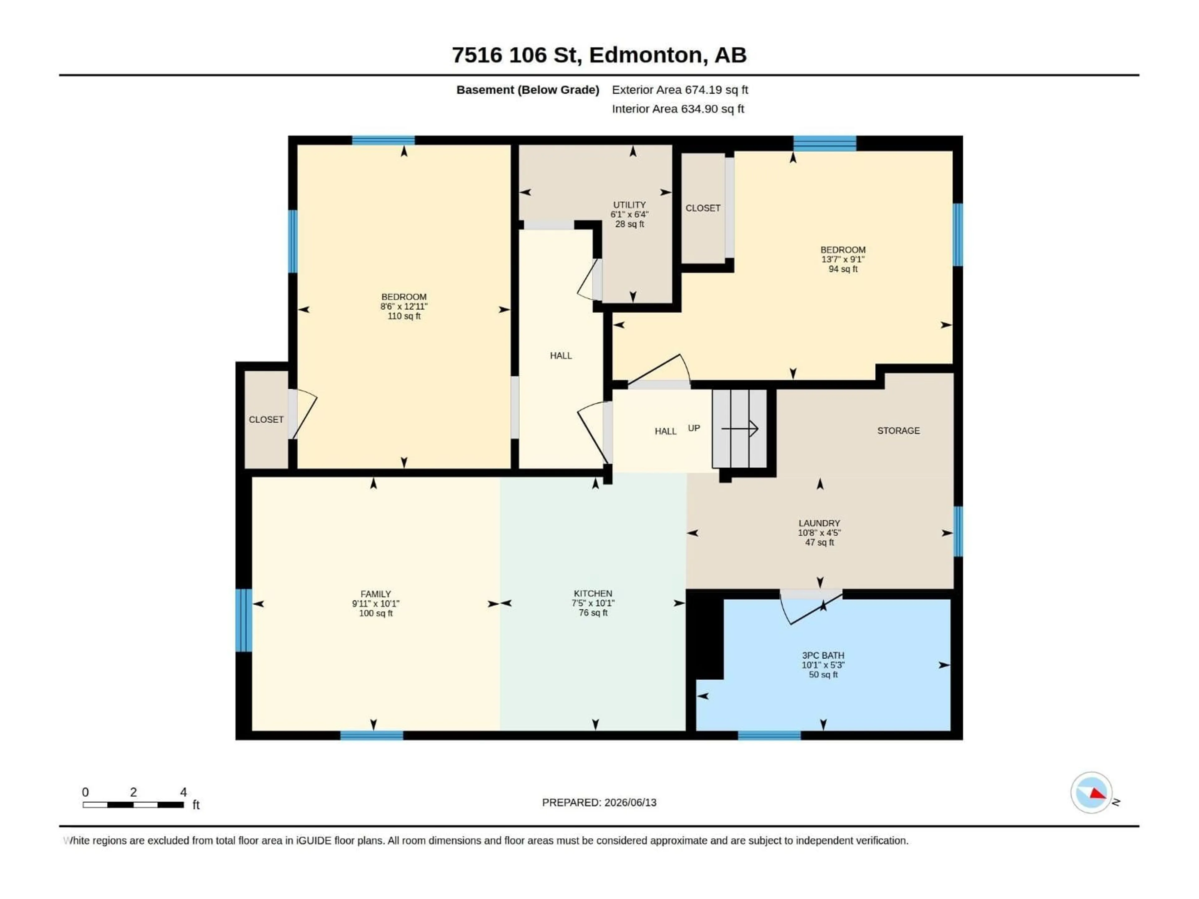 Floor plan for 7516 106 ST, Edmonton Alberta T6E4W2