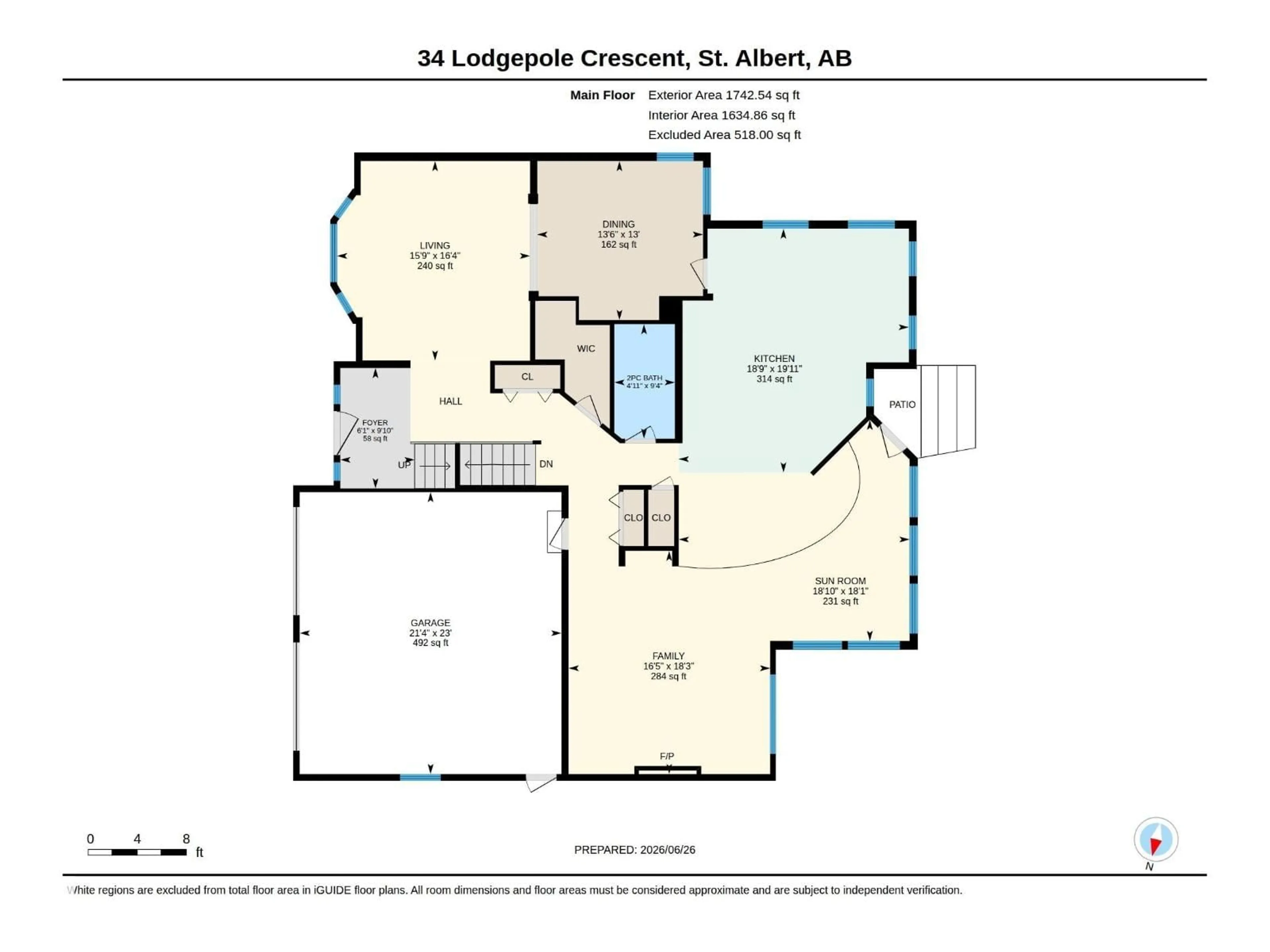 Floor plan for 34 LODGEPOLE CR, St. Albert Alberta T8N2R7
