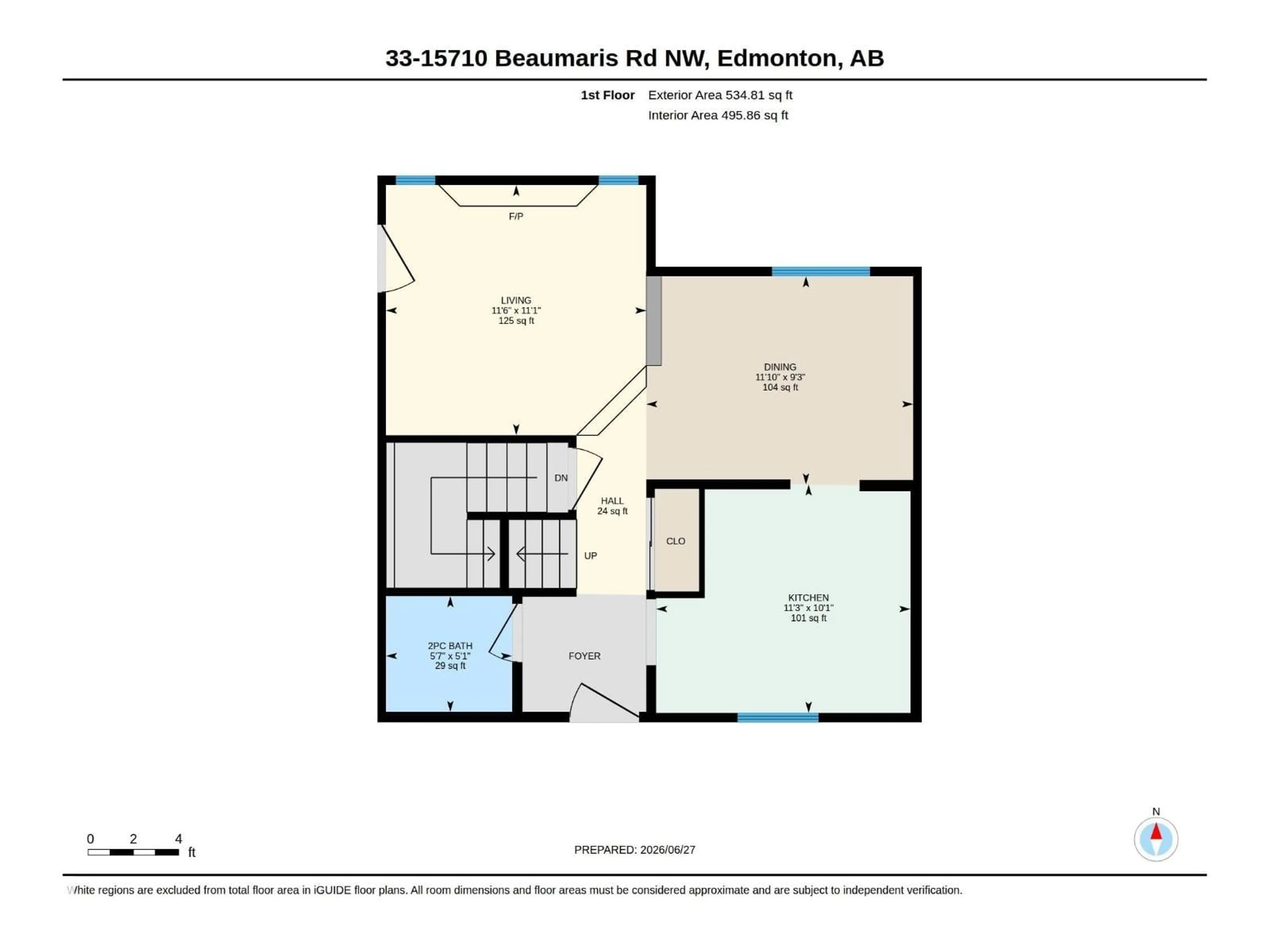 Floor plan for #33 - 15710 BEAUMARIS RD, Edmonton Alberta T5X5E2