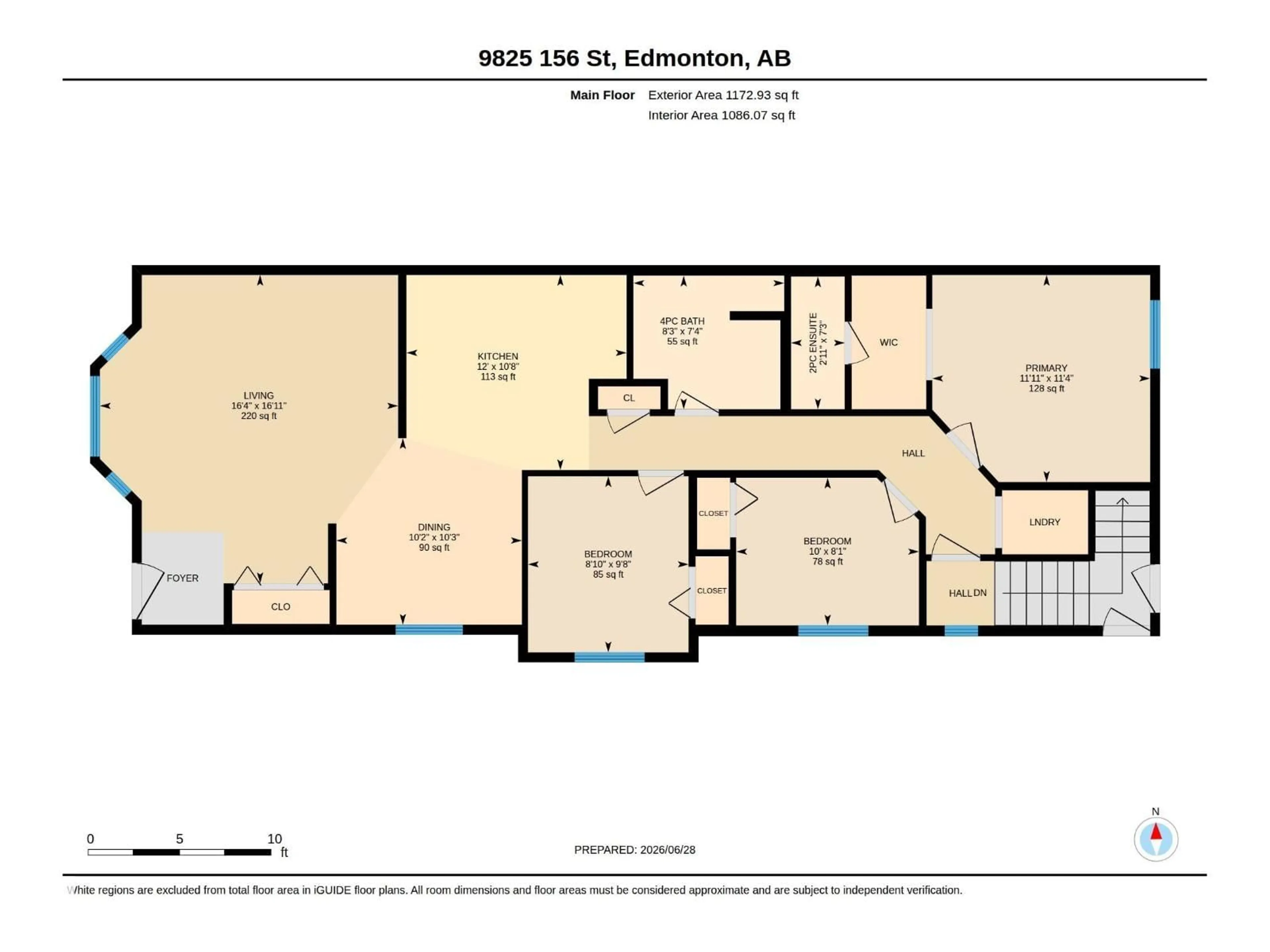 Floor plan for NW - 9825 156 ST, Edmonton Alberta T5P2P2