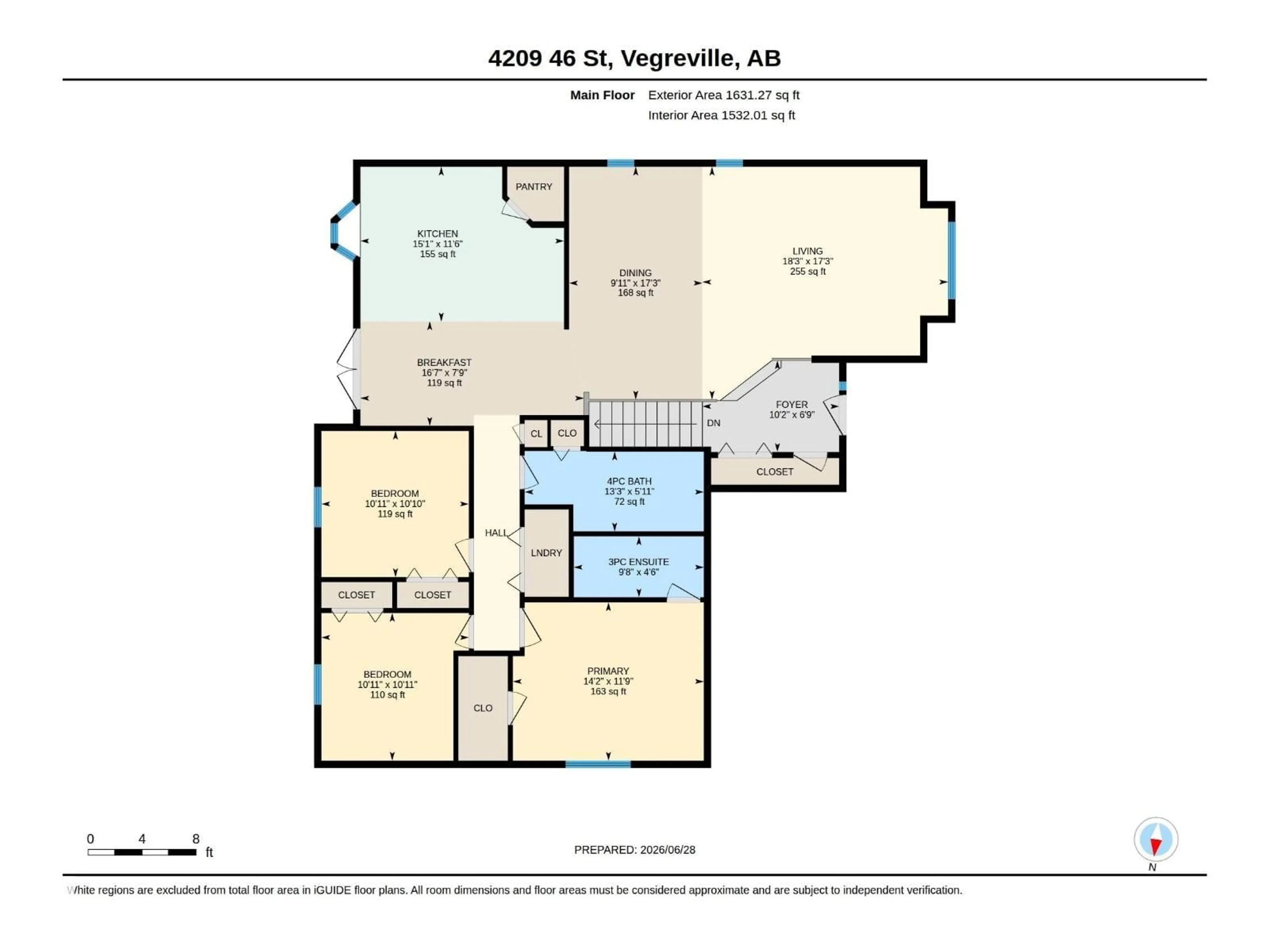 Floor plan for 4209 46 ST, Vegreville Alberta T9C1X7