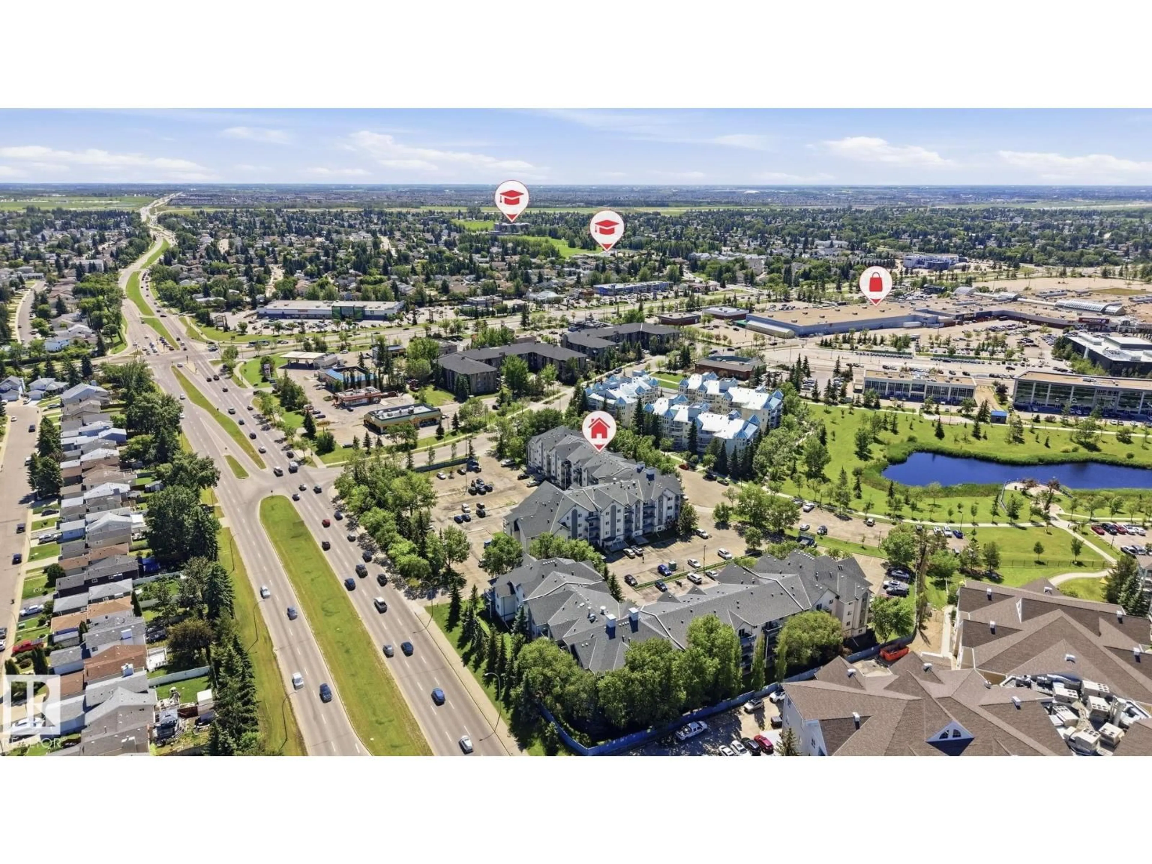 A pic from outside/outdoor area/front of a property/back of a property/a pic from drone, mountain view for #214 - 2508 50 ST, Edmonton Alberta T6L6X9