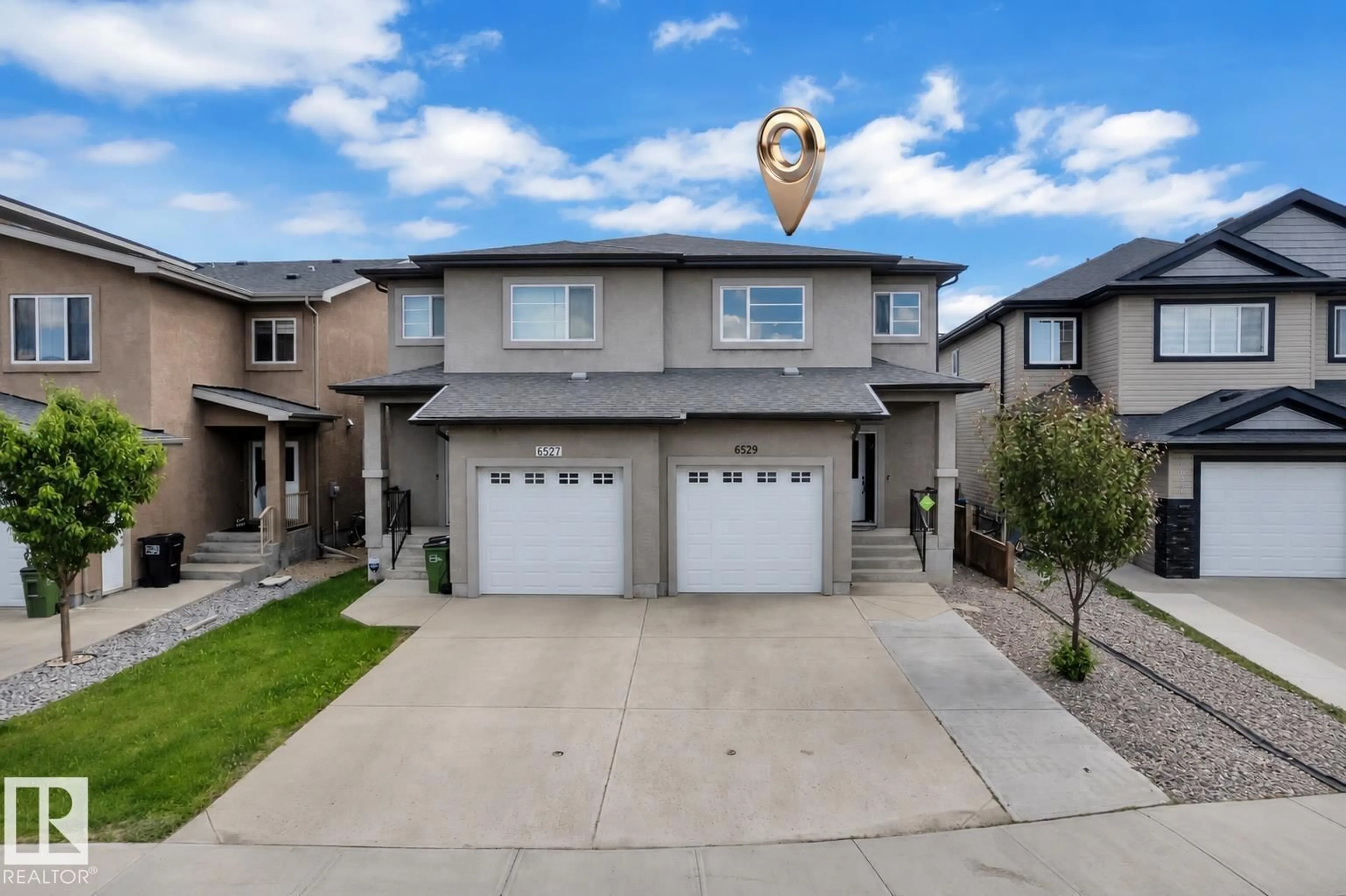A pic from outside/outdoor area/front of a property/back of a property/a pic from drone, street for 6529 172 AV, Edmonton Alberta T5Y3R1