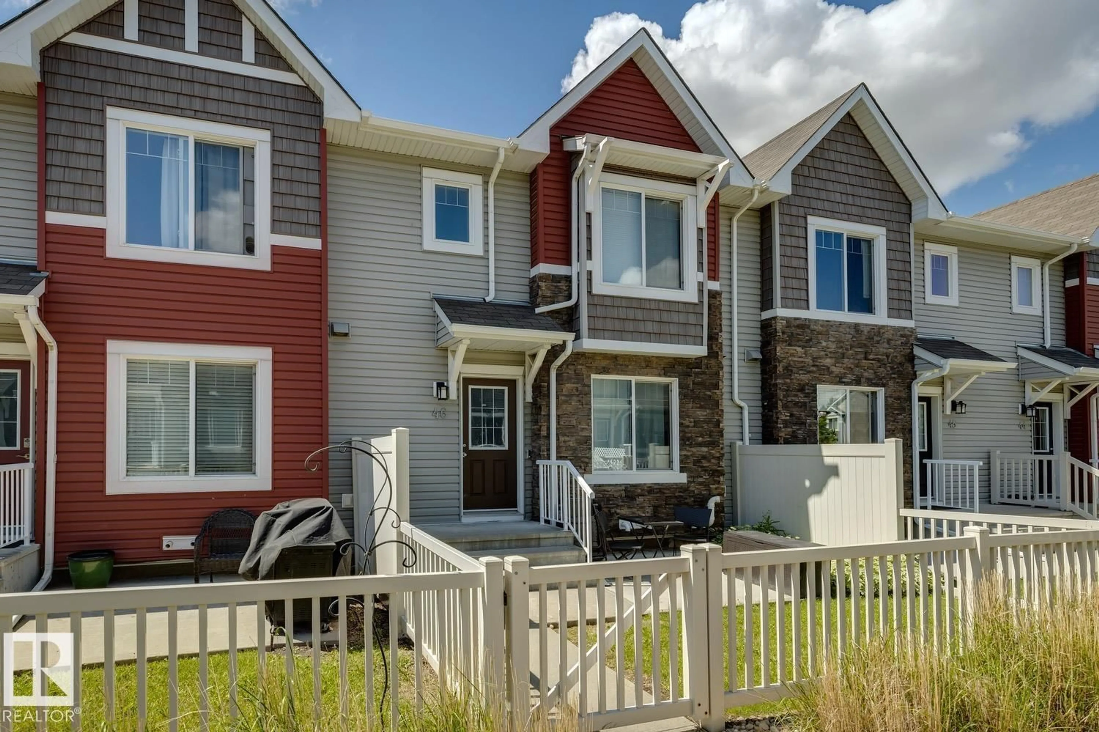 Home with vinyl exterior material, street for #46 - 5317 3 AV SW, Edmonton Alberta T6X0W7
