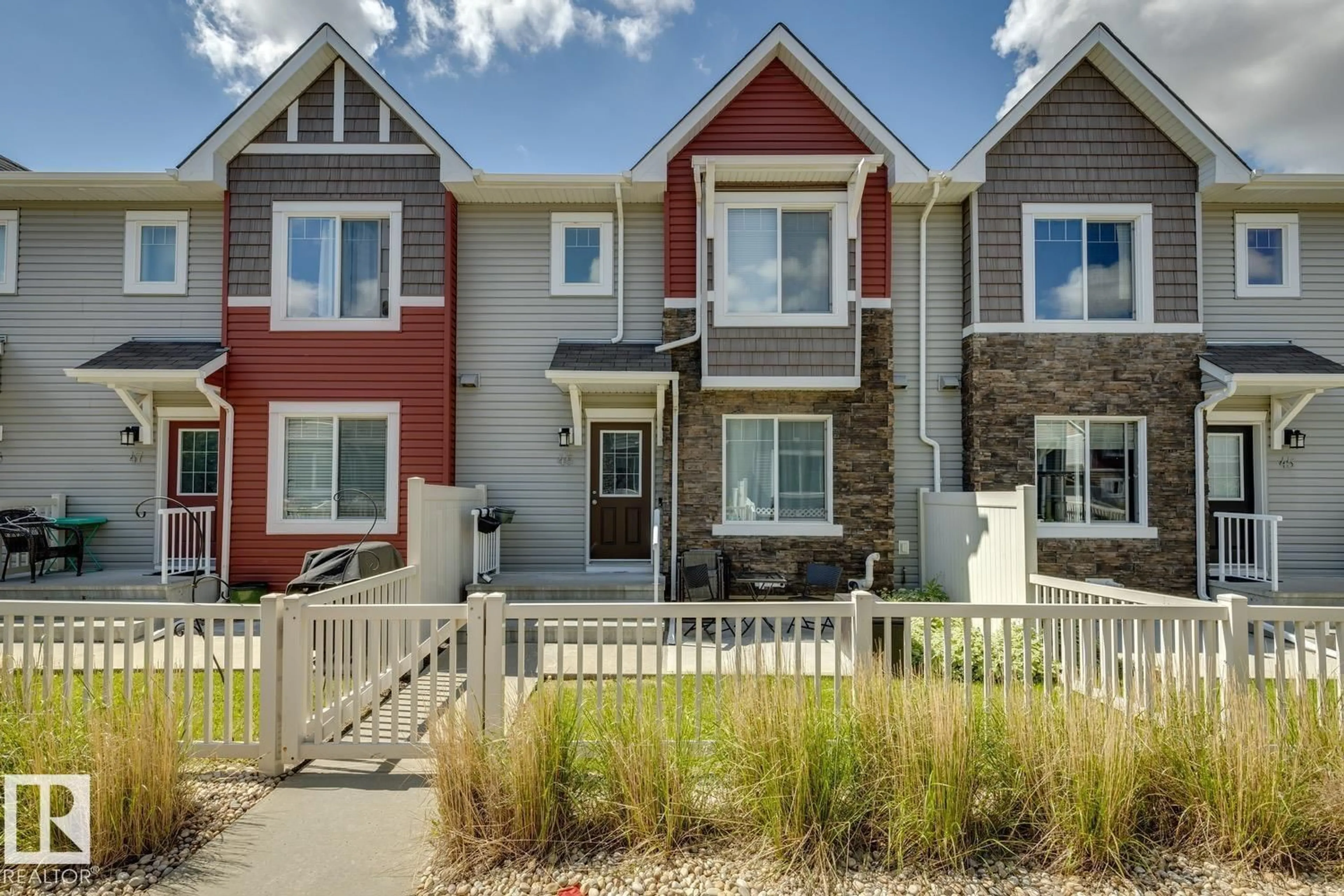 Home with vinyl exterior material, street for #46 - 5317 3 AV SW, Edmonton Alberta T6X0W7