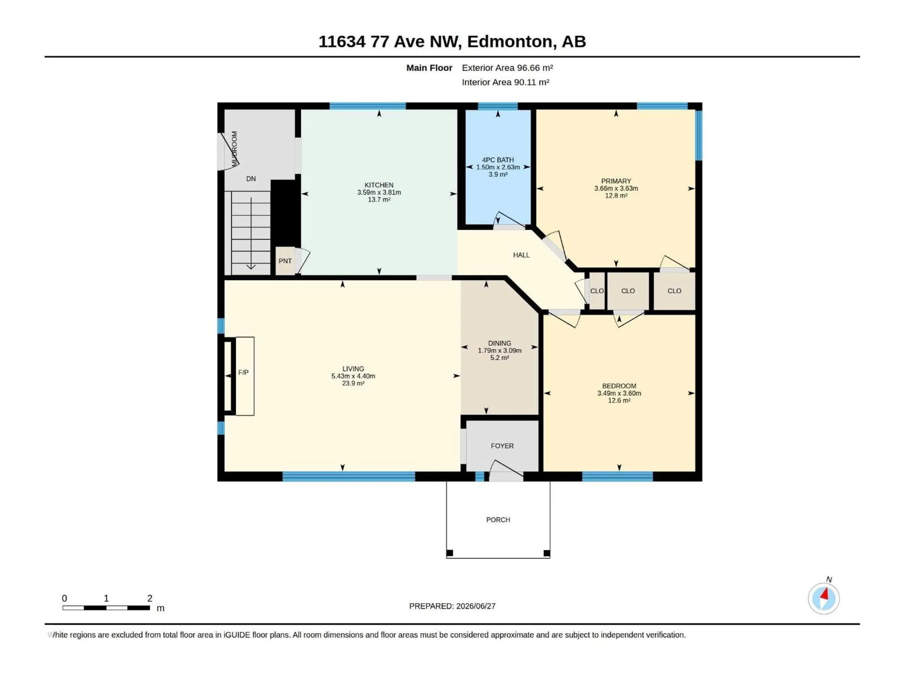 Floor plan for NW - 11634 74 AV, Edmonton Alberta T6G0G2